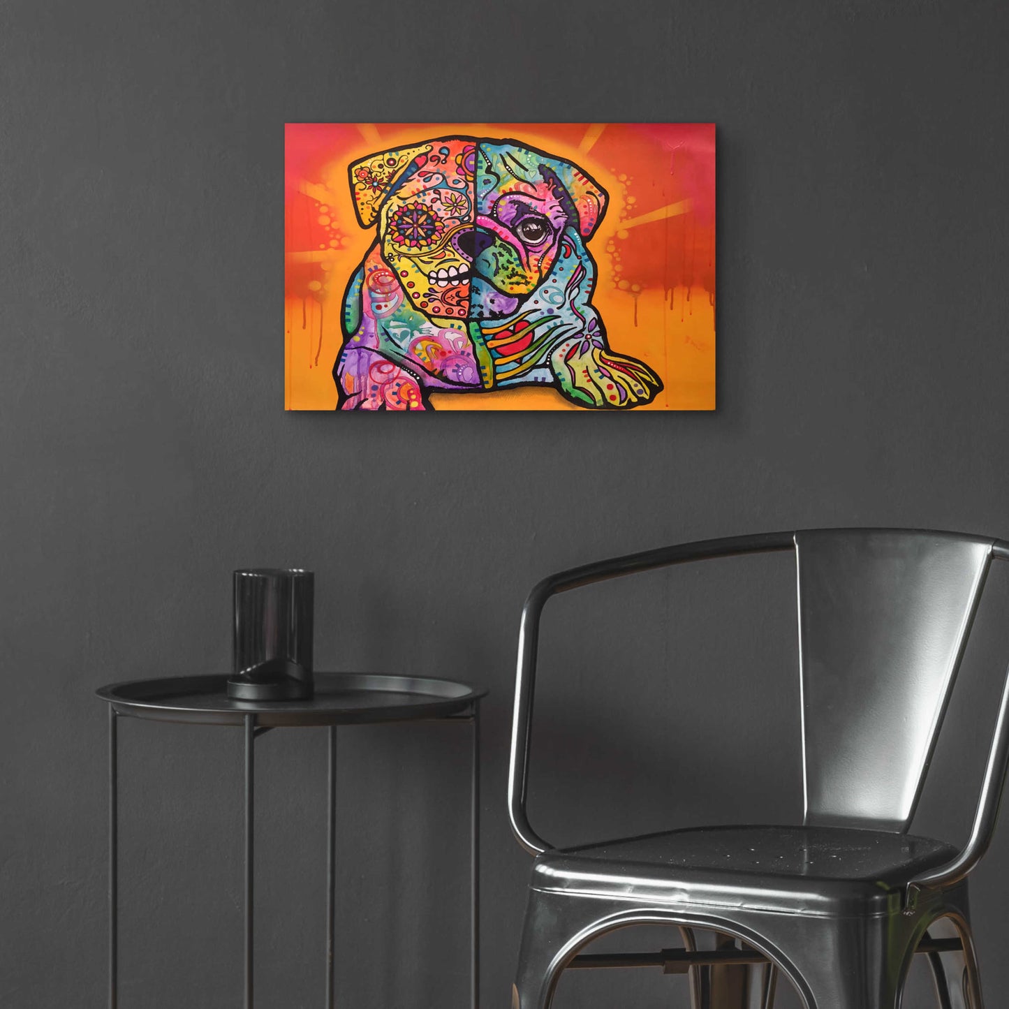 Epic Art 'Sugar Pug' by Dean Russo, Acrylic Glass Wall Art,24x16