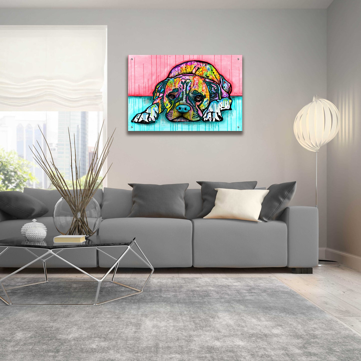 Epic Art 'Lying Boxer' by Dean Russo, Acrylic Glass Wall Art,36x24