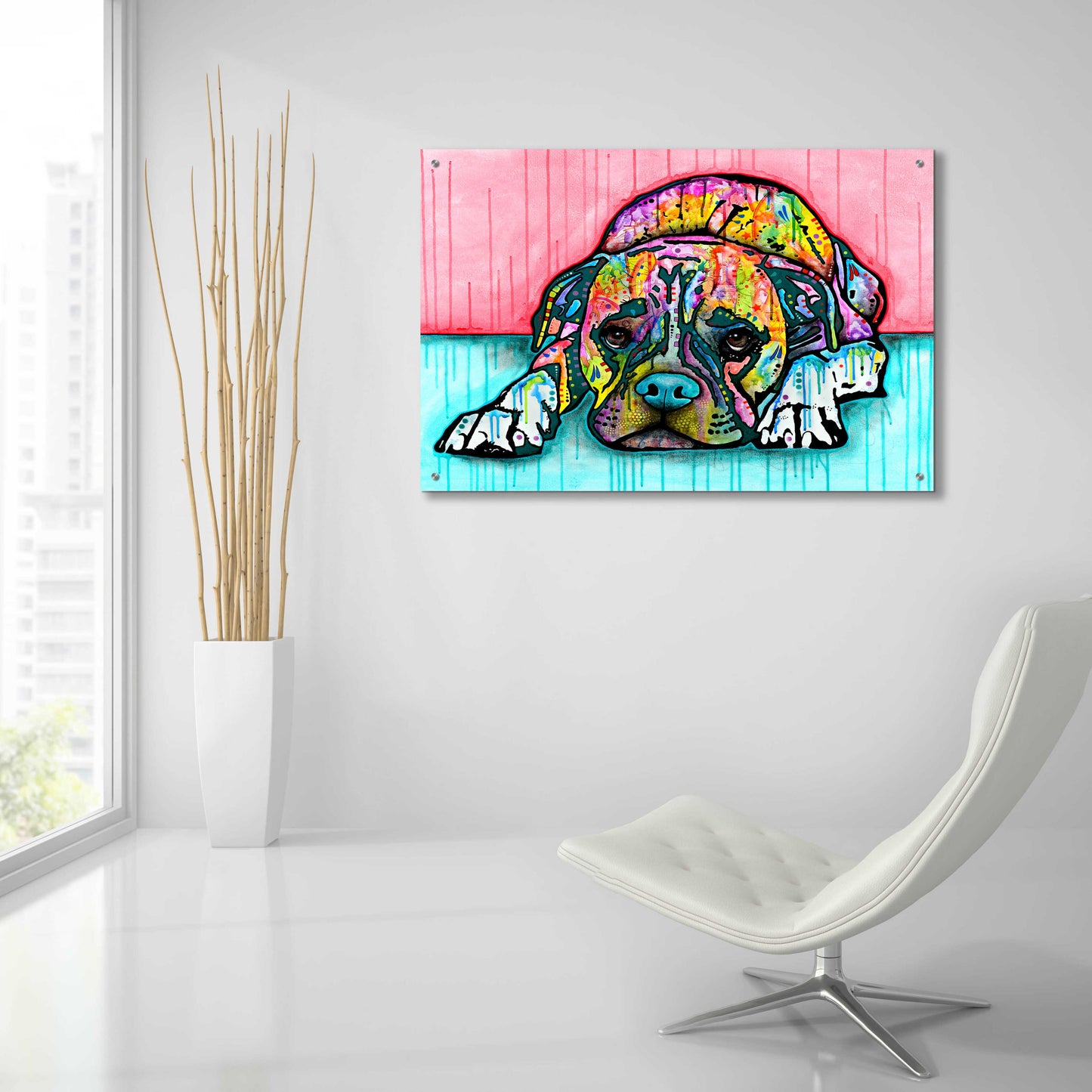 Epic Art 'Lying Boxer' by Dean Russo, Acrylic Glass Wall Art,36x24