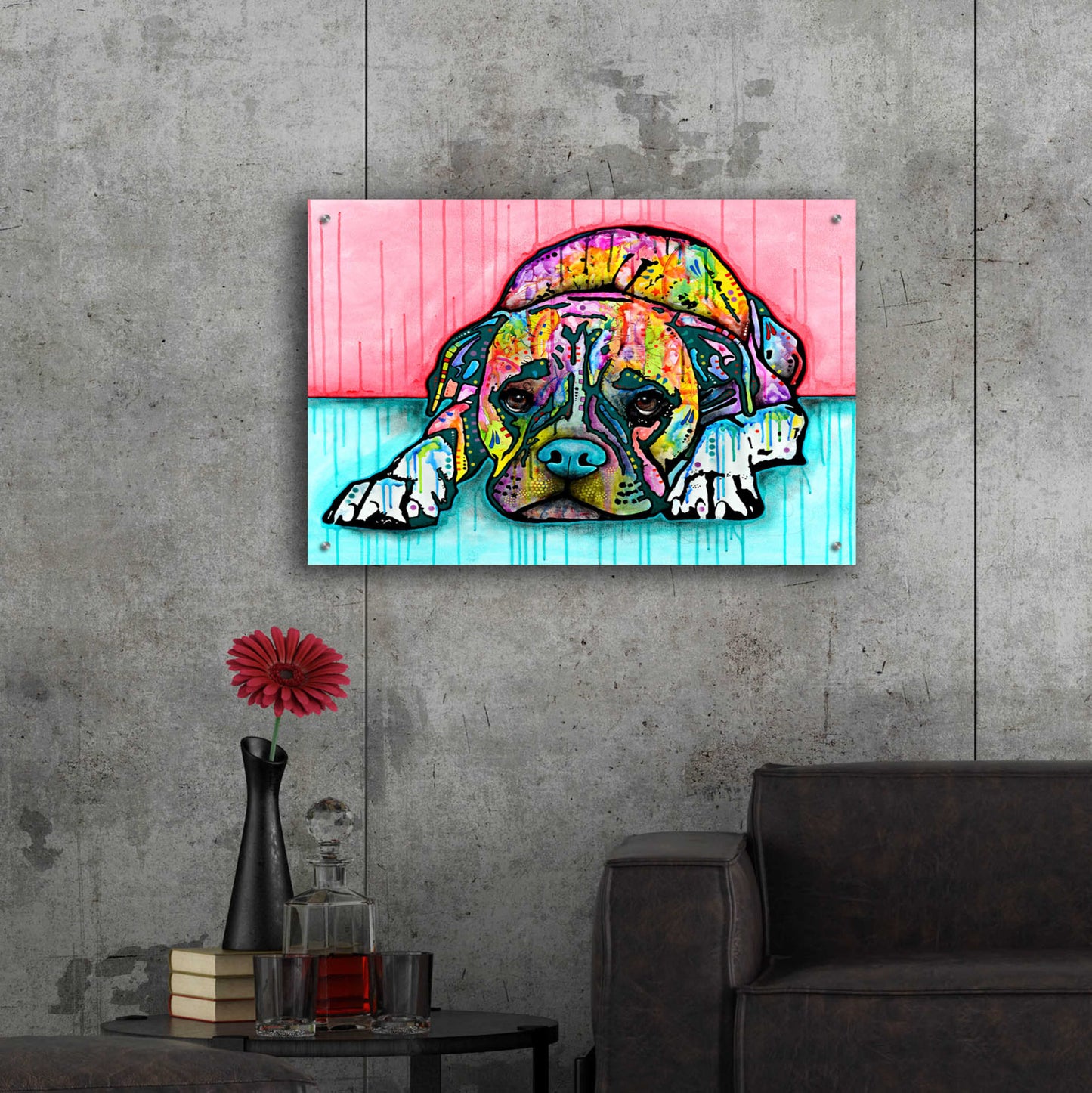 Epic Art 'Lying Boxer' by Dean Russo, Acrylic Glass Wall Art,36x24