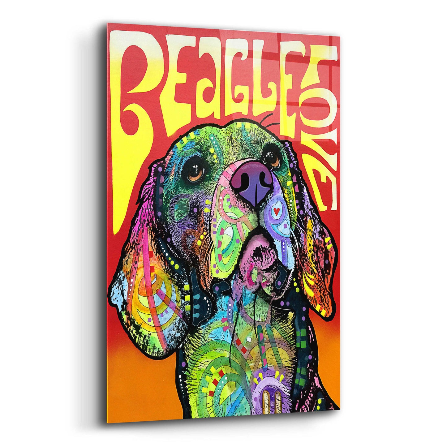 Epic Art 'Beagle Love' by Dean Russo, Acrylic Glass Wall Art,12x16