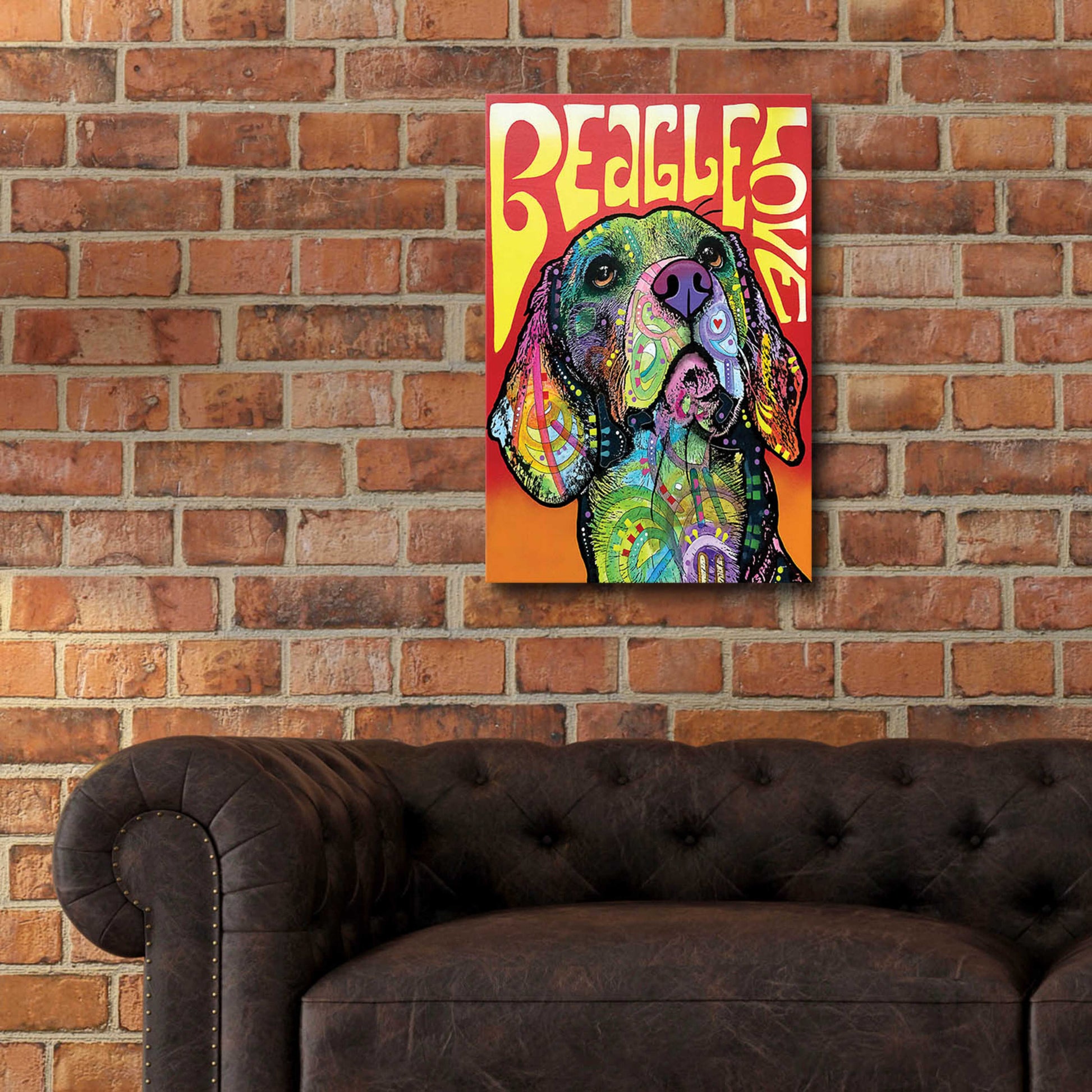 Epic Art 'Beagle Love' by Dean Russo, Acrylic Glass Wall Art,16x24