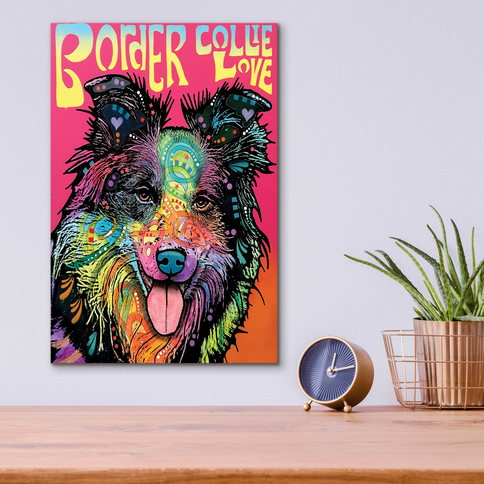 Epic Art 'Border Collie Luv' by Dean Russo, Acrylic Glass Wall Art,12x16