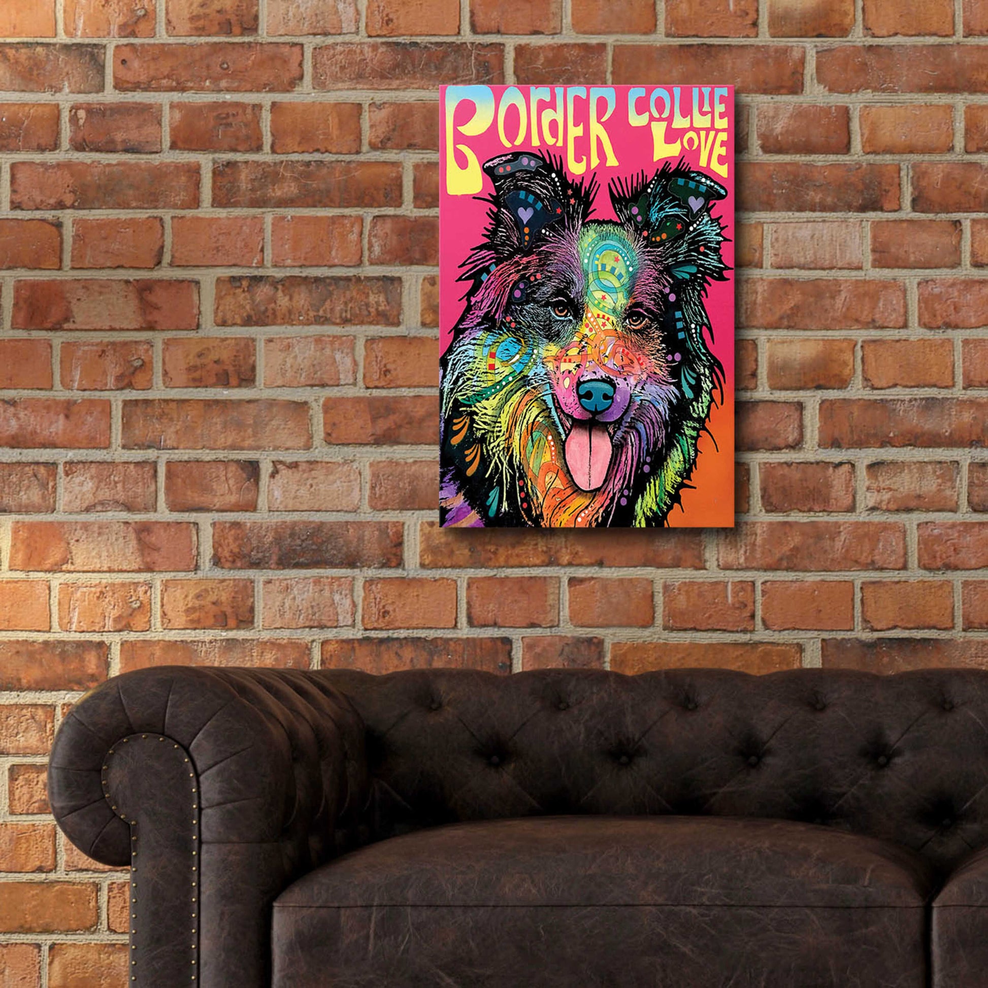 Epic Art 'Border Collie Luv' by Dean Russo, Acrylic Glass Wall Art,16x24