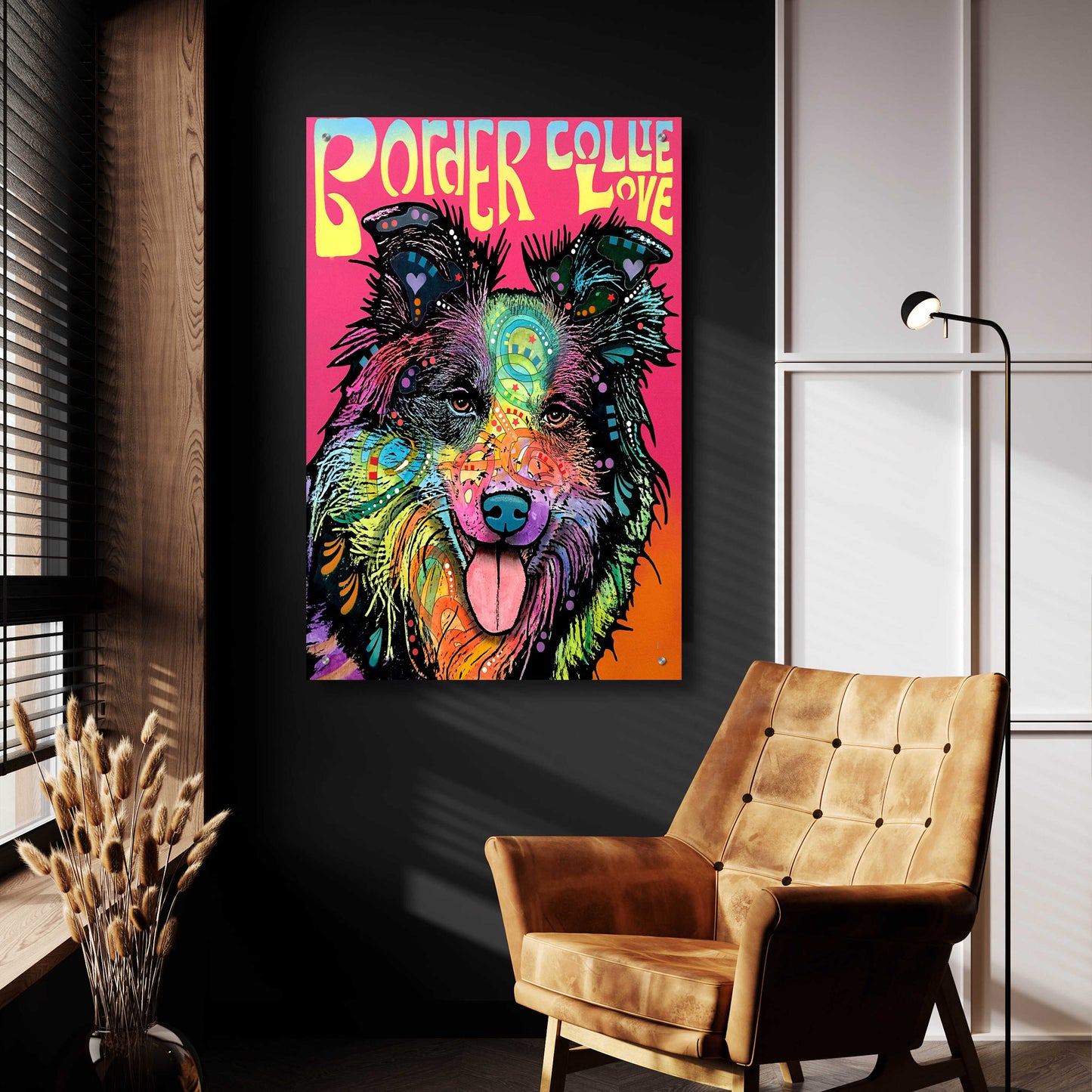 Epic Art 'Border Collie Luv' by Dean Russo, Acrylic Glass Wall Art,24x36