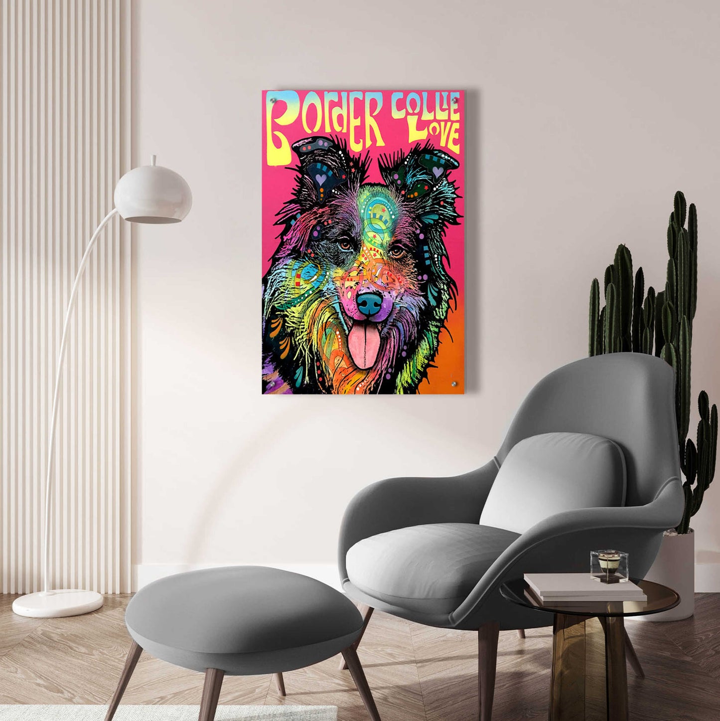 Epic Art 'Border Collie Luv' by Dean Russo, Acrylic Glass Wall Art,24x36