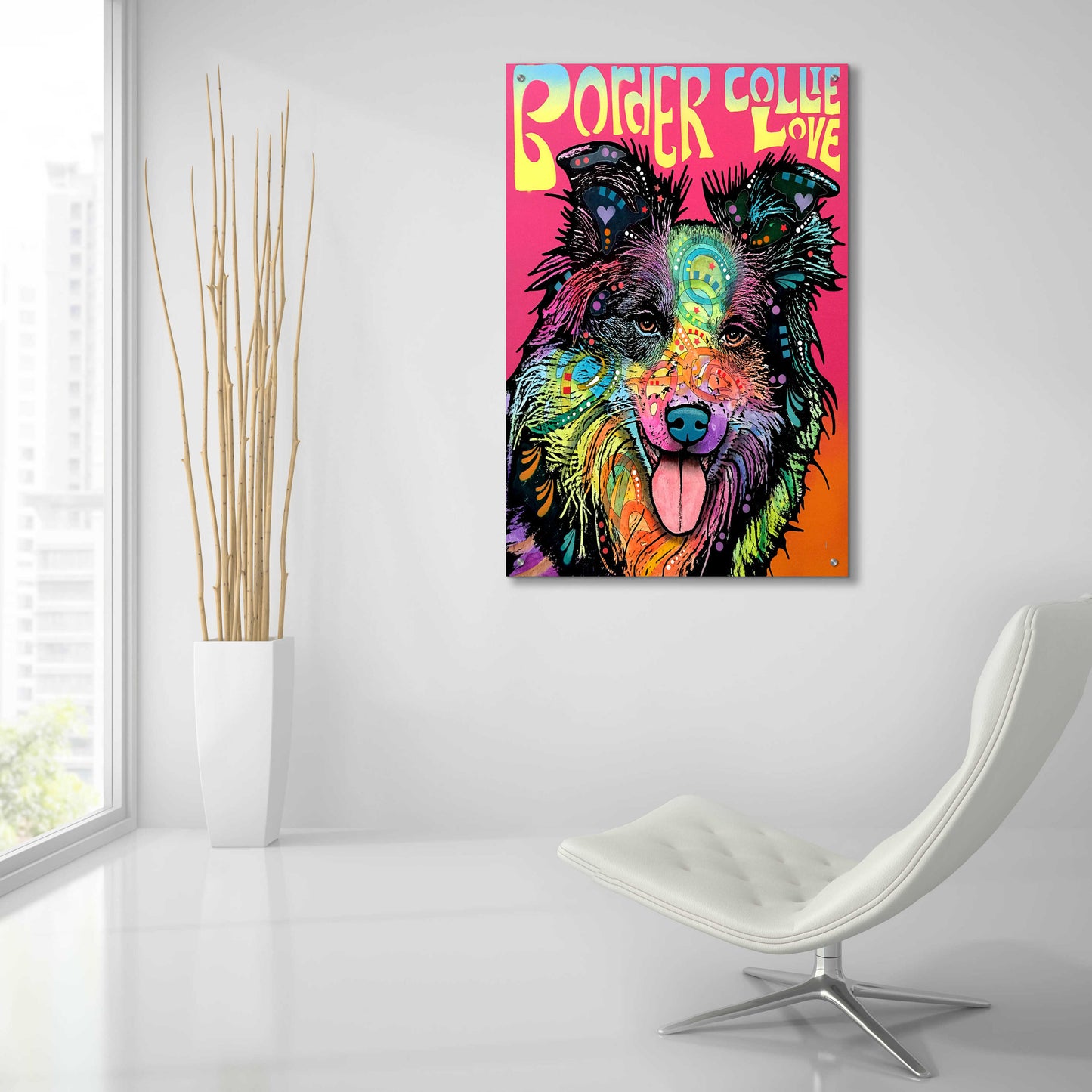 Epic Art 'Border Collie Luv' by Dean Russo, Acrylic Glass Wall Art,24x36