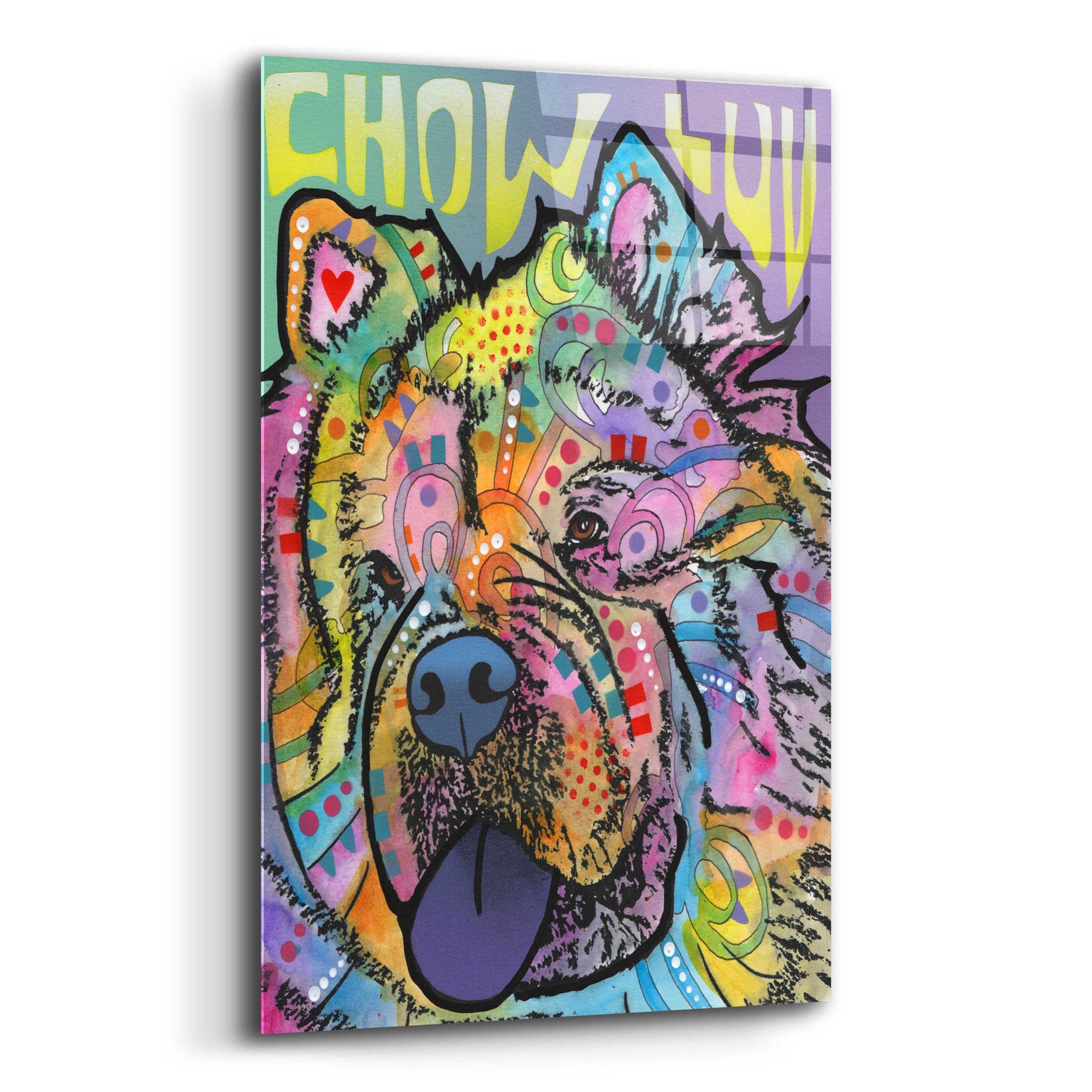 Epic Art 'Chow Love' by Dean Russo, Acrylic Glass Wall Art,12x16