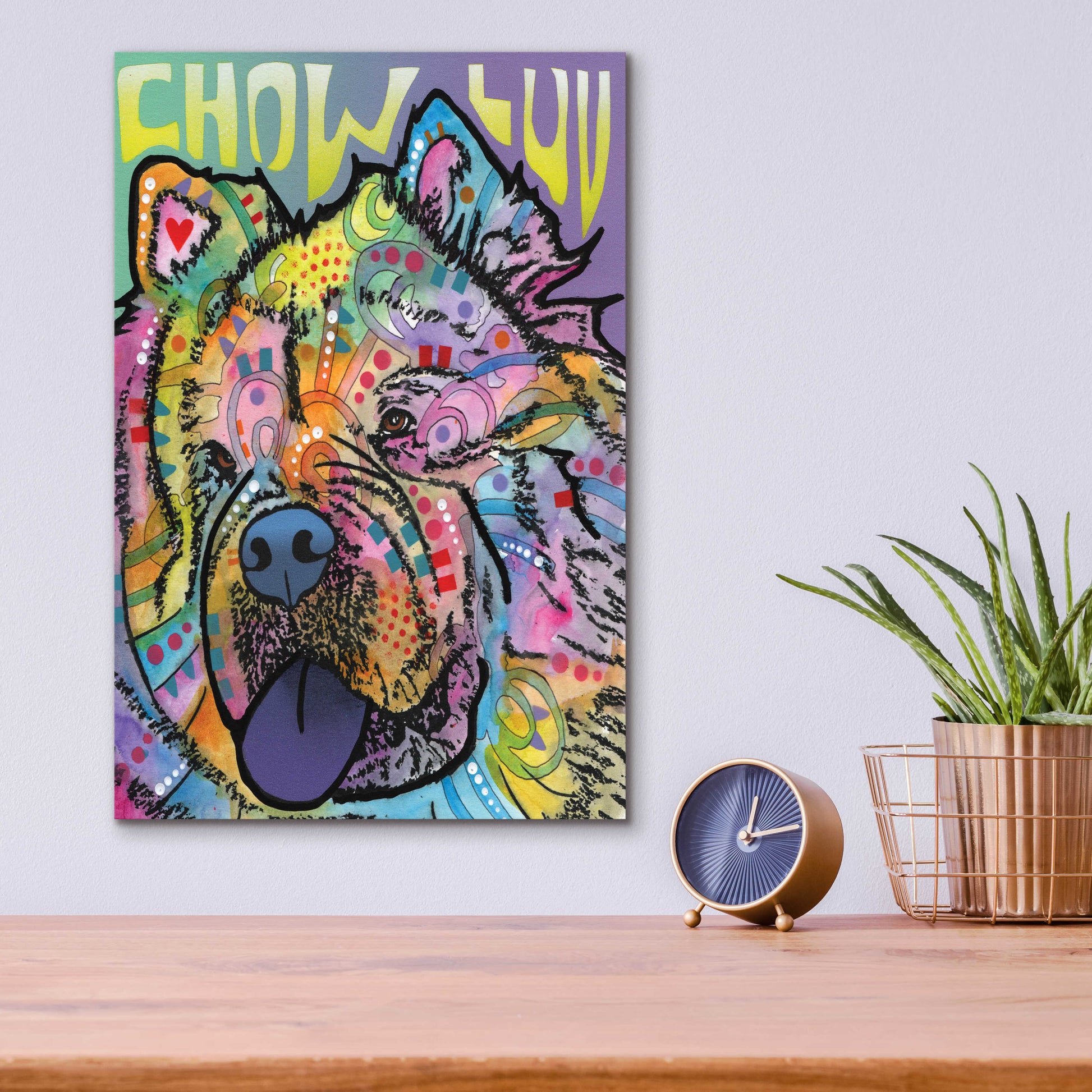 Epic Art 'Chow Love' by Dean Russo, Acrylic Glass Wall Art,12x16