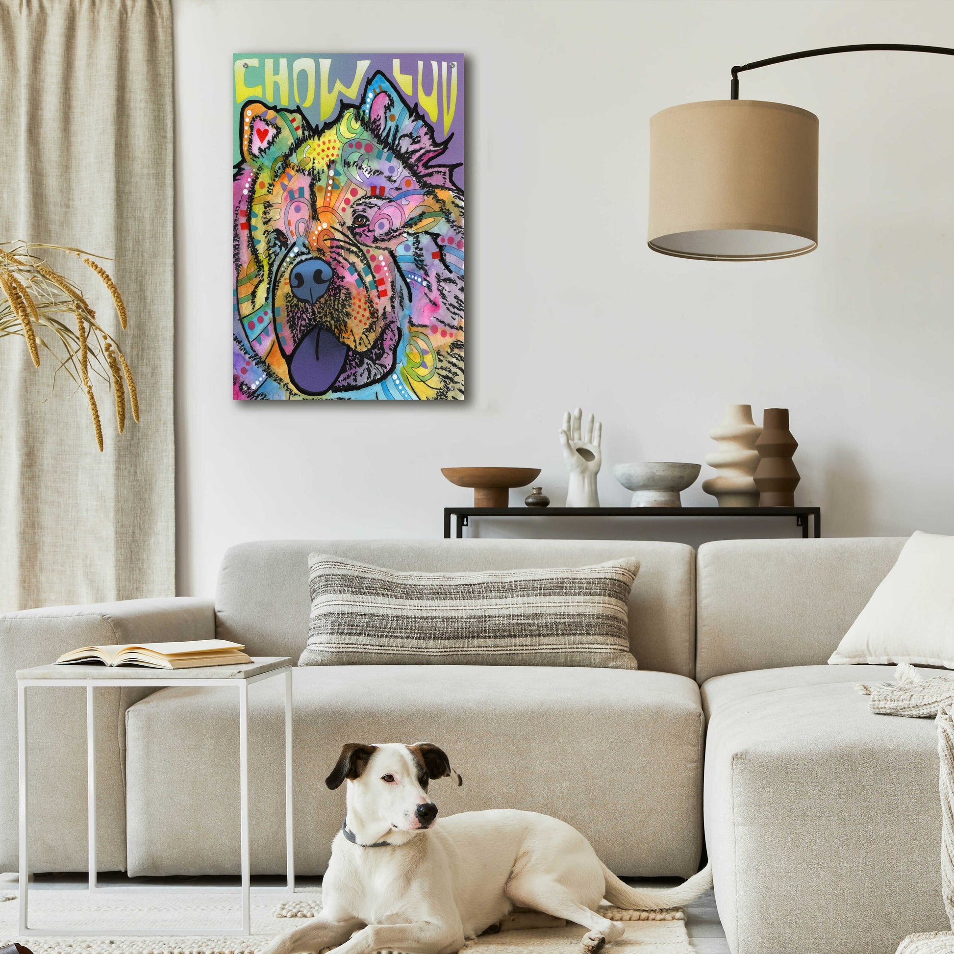 Epic Art 'Chow Love' by Dean Russo, Acrylic Glass Wall Art,24x36