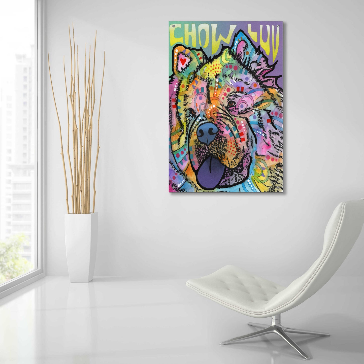 Epic Art 'Chow Love' by Dean Russo, Acrylic Glass Wall Art,24x36