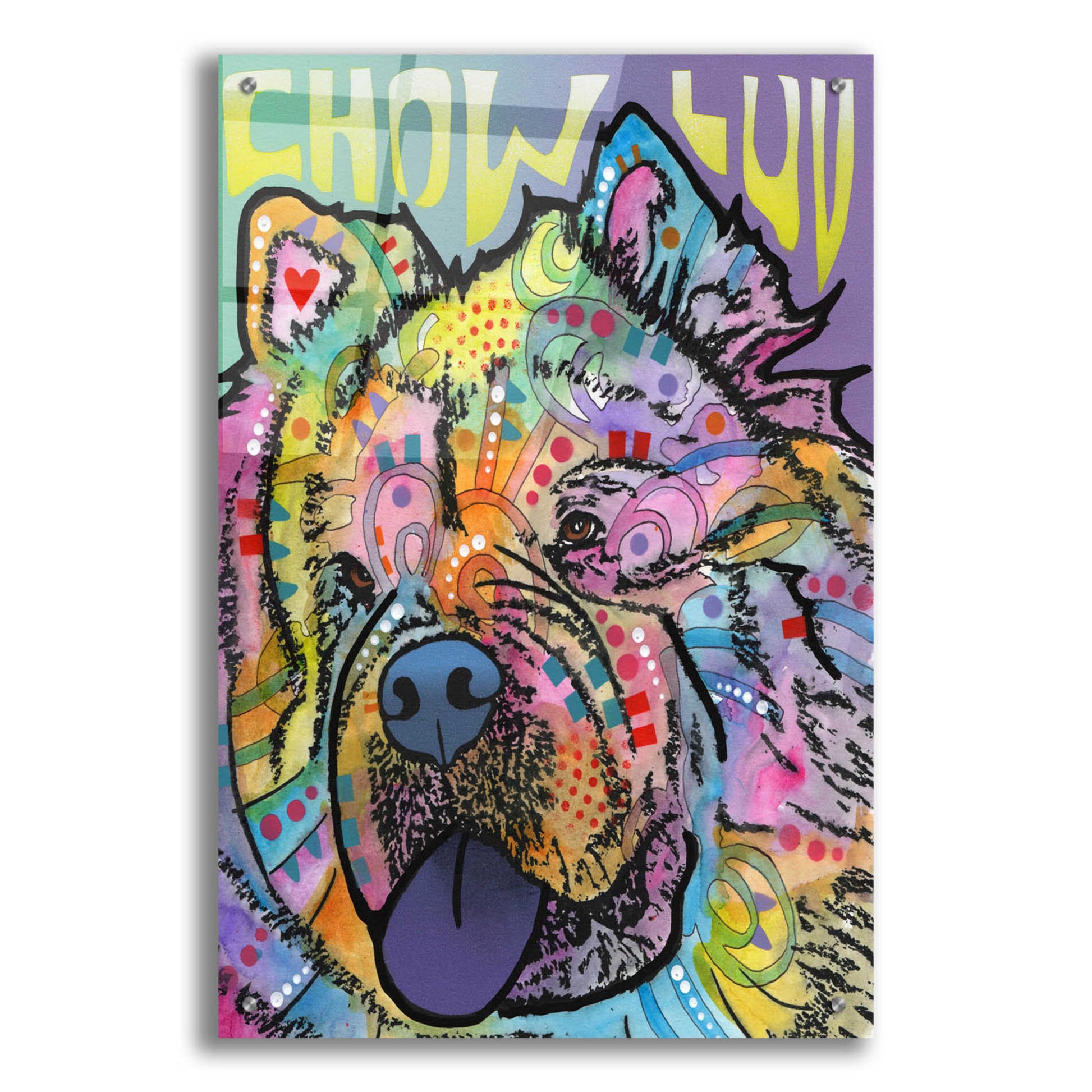 Epic Art 'Chow Love' by Dean Russo, Acrylic Glass Wall Art,24x36