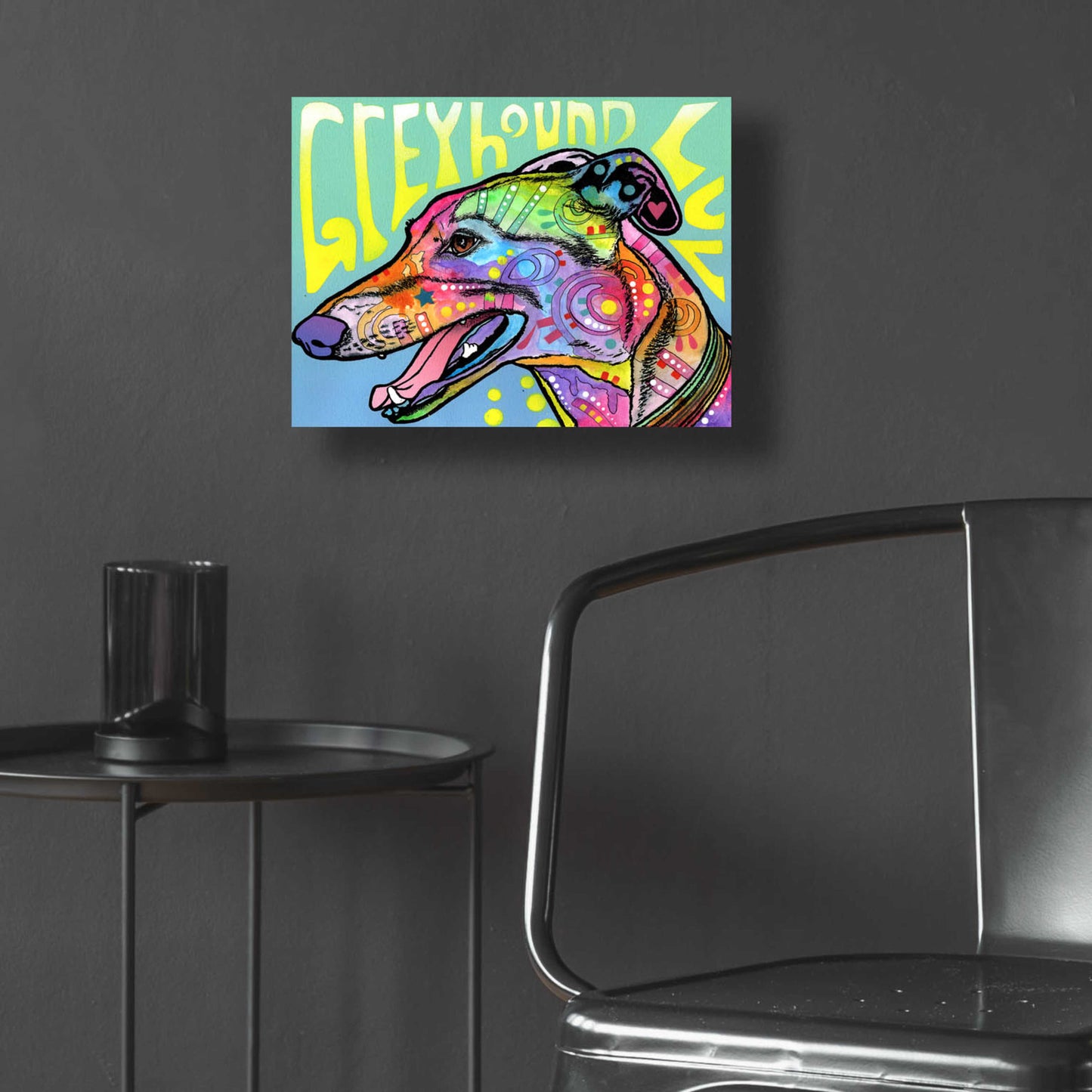 Epic Art 'Greyhound Luv' by Dean Russo, Acrylic Glass Wall Art,16x12