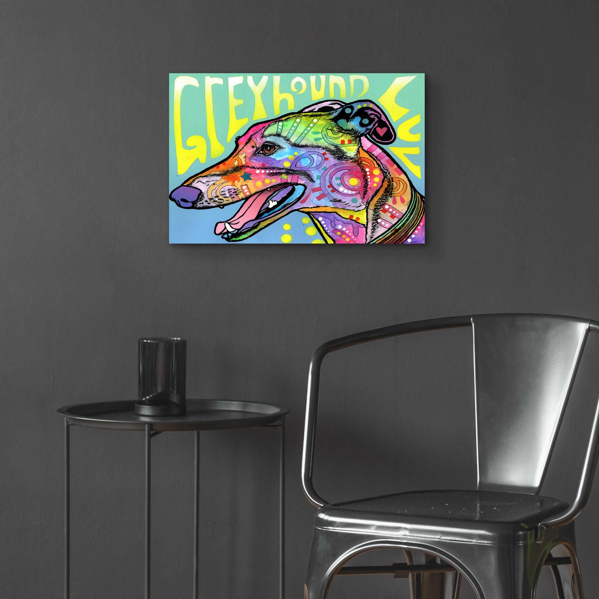 Epic Art 'Greyhound Luv' by Dean Russo, Acrylic Glass Wall Art,24x16