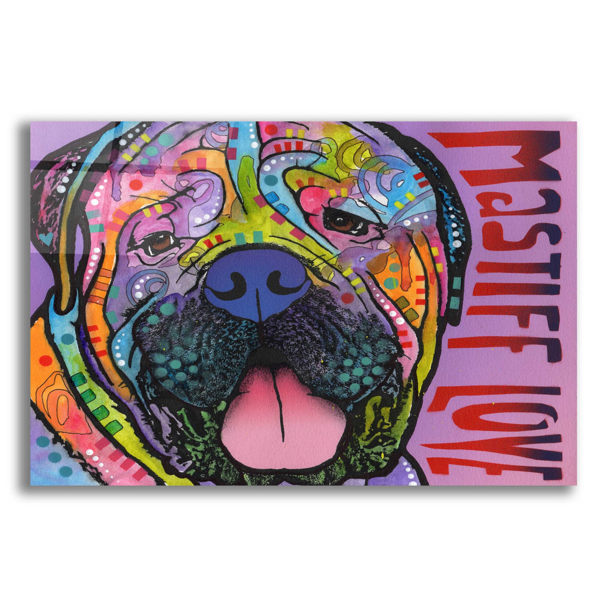 Epic Art 'Mastiff Love' by Dean Russo, Acrylic Glass Wall Art,24x16