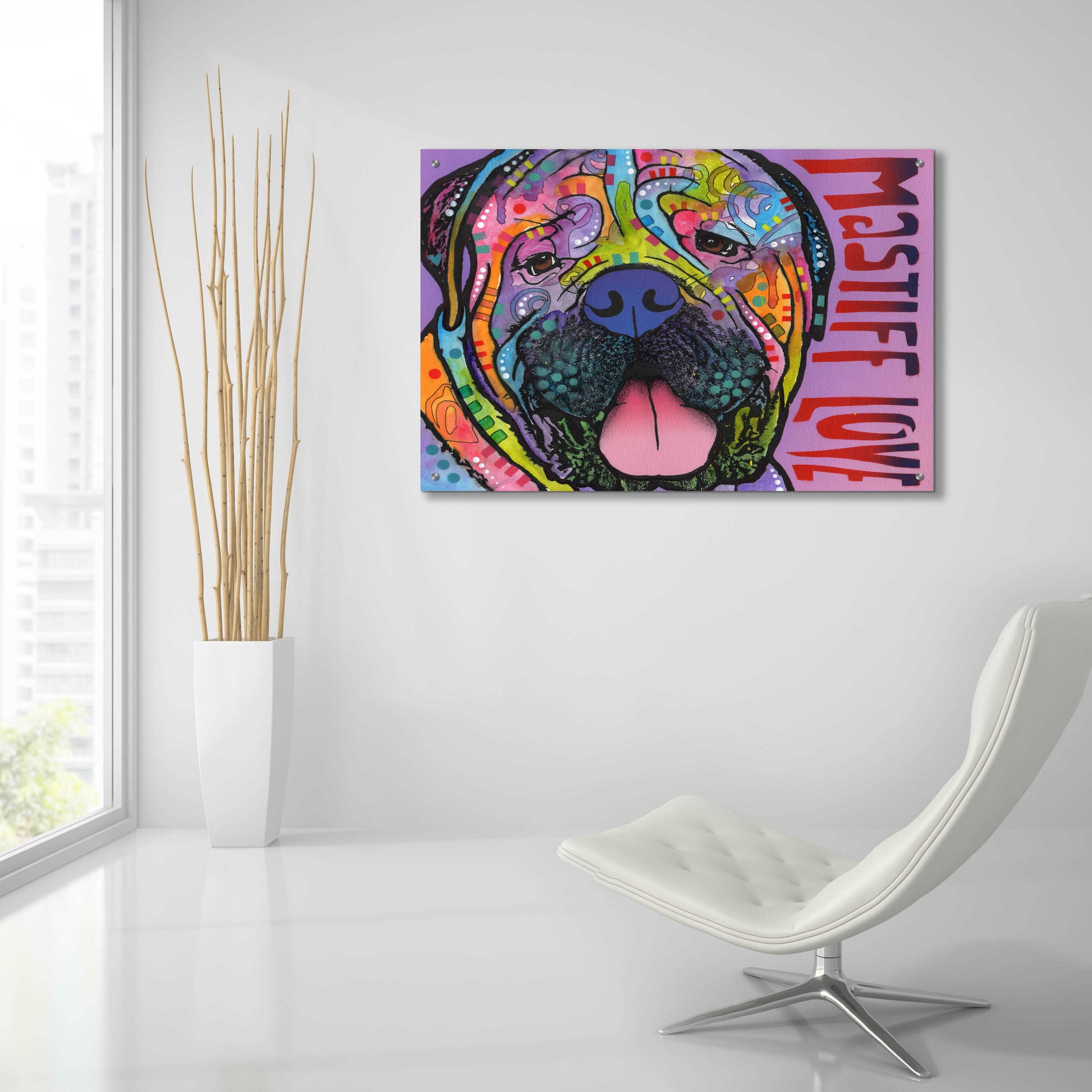 Epic Art 'Mastiff Love' by Dean Russo, Acrylic Glass Wall Art,36x24