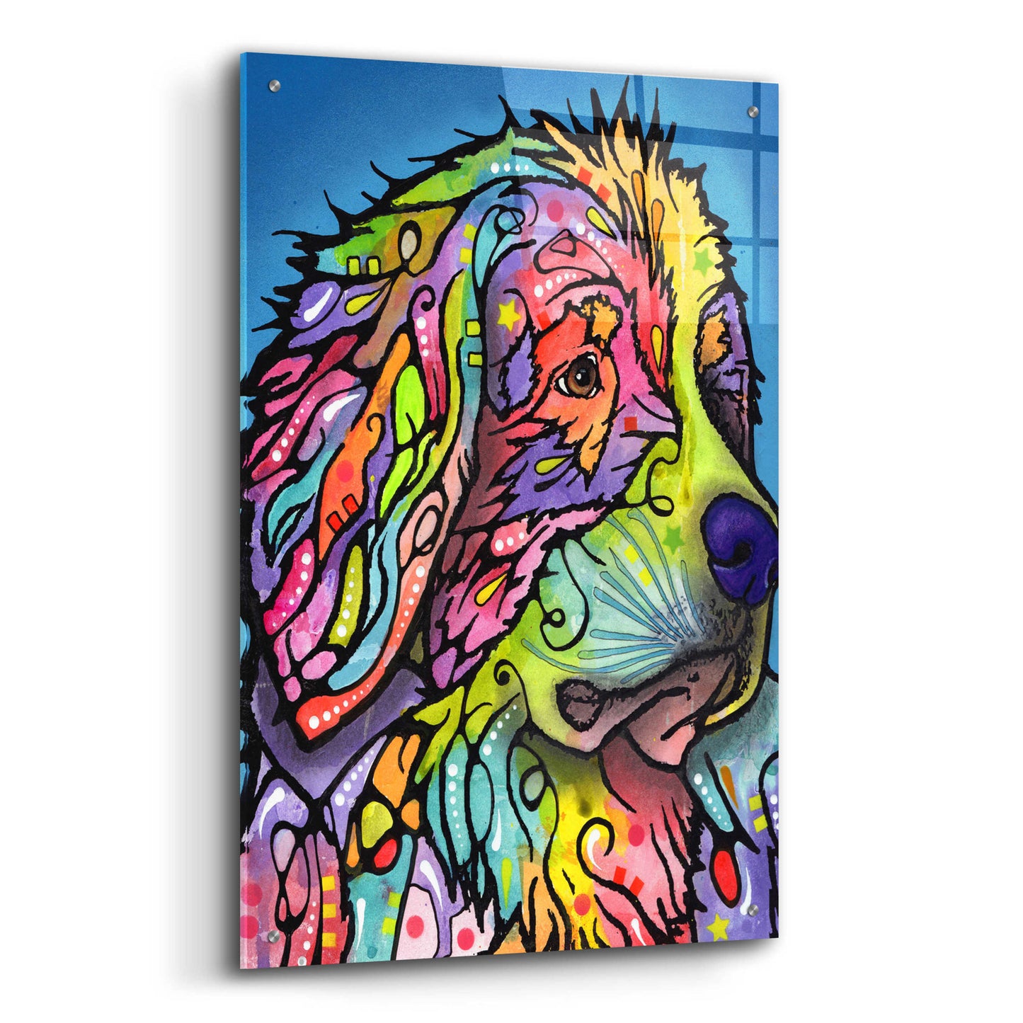 Epic Art 'Mountain Dog' by Dean Russo, Acrylic Glass Wall Art,24x36