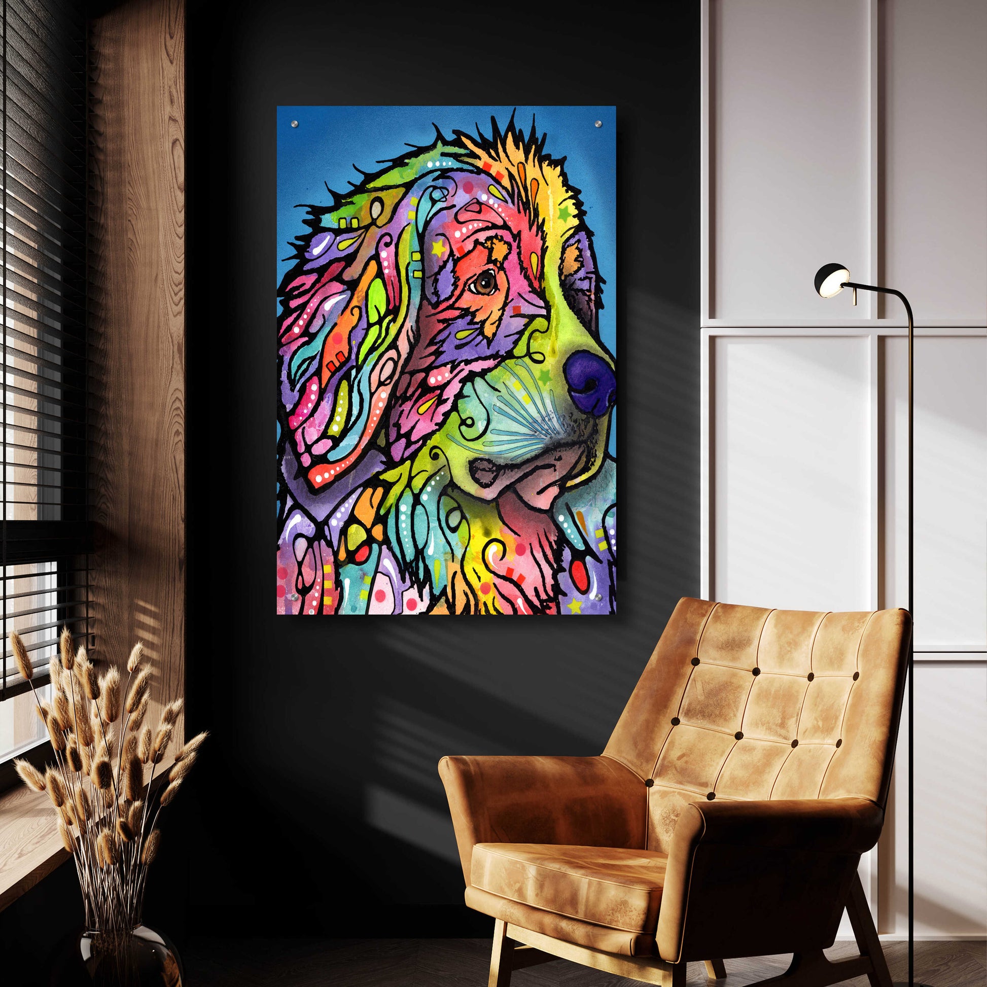 Epic Art 'Mountain Dog' by Dean Russo, Acrylic Glass Wall Art,24x36