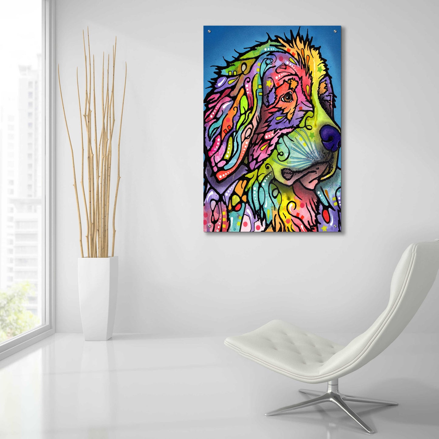 Epic Art 'Mountain Dog' by Dean Russo, Acrylic Glass Wall Art,24x36