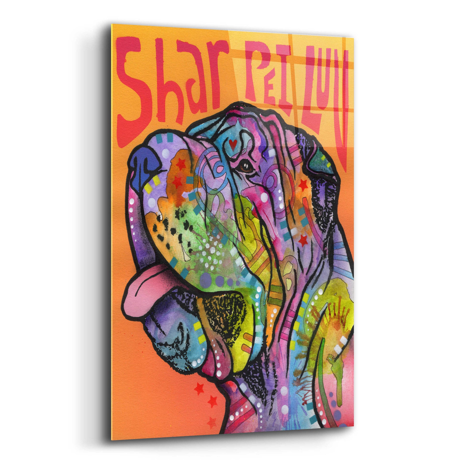Epic Art 'Shar Pei Love' by Dean Russo, Acrylic Glass Wall Art,12x16