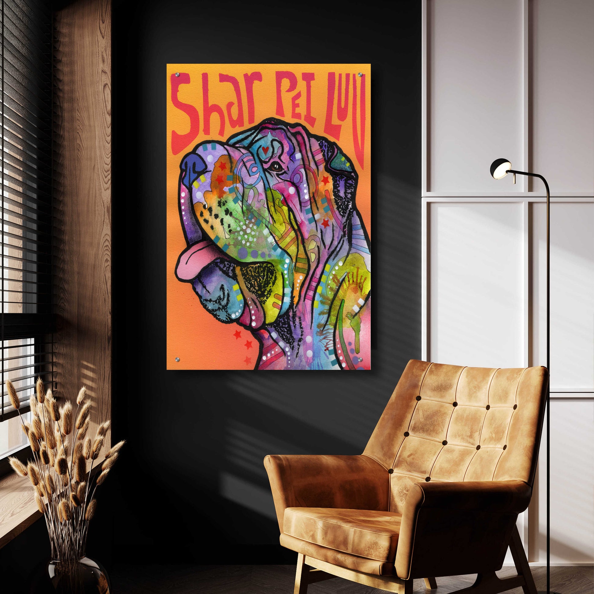Epic Art 'Shar Pei Love' by Dean Russo, Acrylic Glass Wall Art,24x36