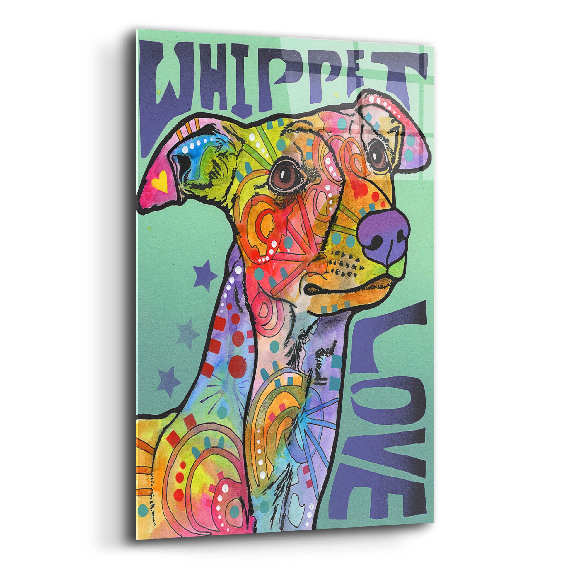 Epic Art 'Whippet Love' by Dean Russo, Acrylic Glass Wall Art,12x16