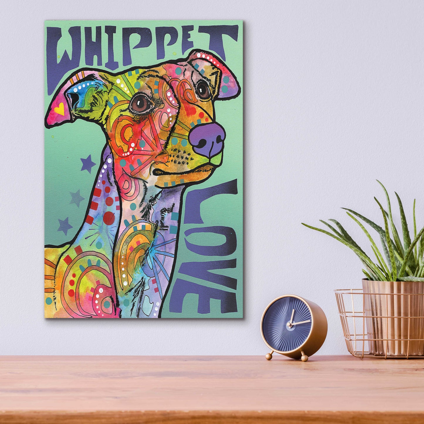 Epic Art 'Whippet Love' by Dean Russo, Acrylic Glass Wall Art,12x16