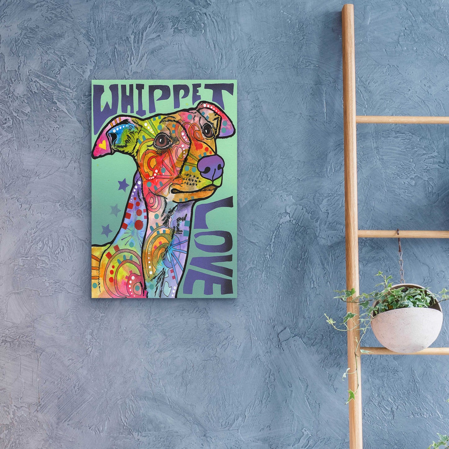 Epic Art 'Whippet Love' by Dean Russo, Acrylic Glass Wall Art,16x24