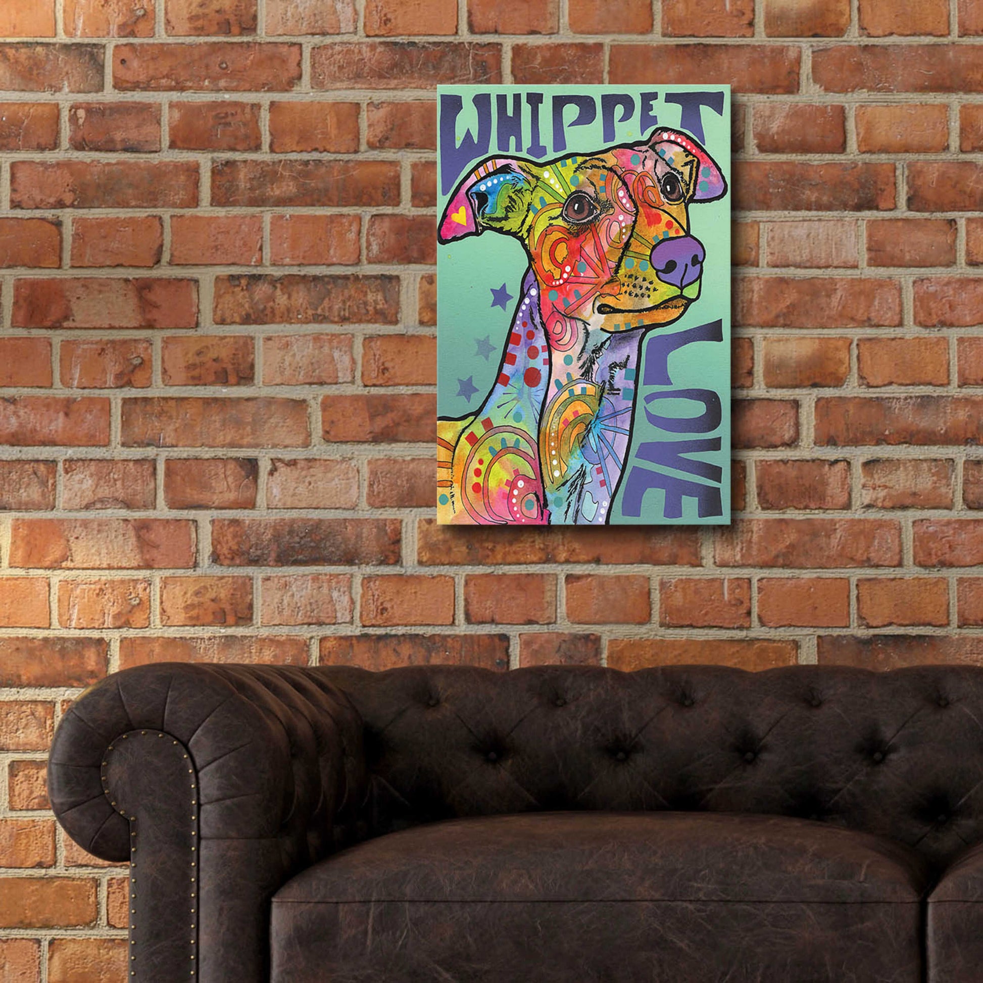 Epic Art 'Whippet Love' by Dean Russo, Acrylic Glass Wall Art,16x24