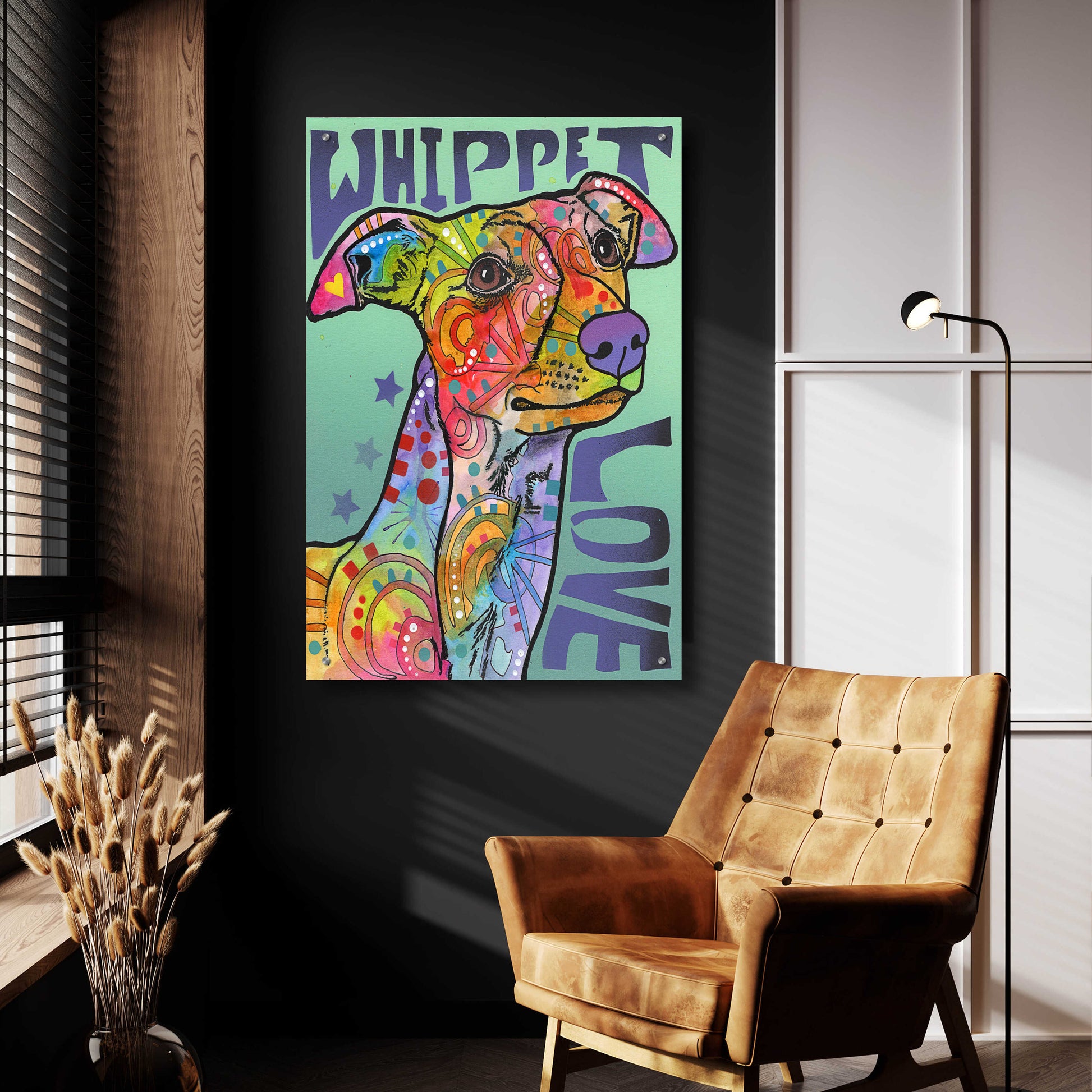 Epic Art 'Whippet Love' by Dean Russo, Acrylic Glass Wall Art,24x36