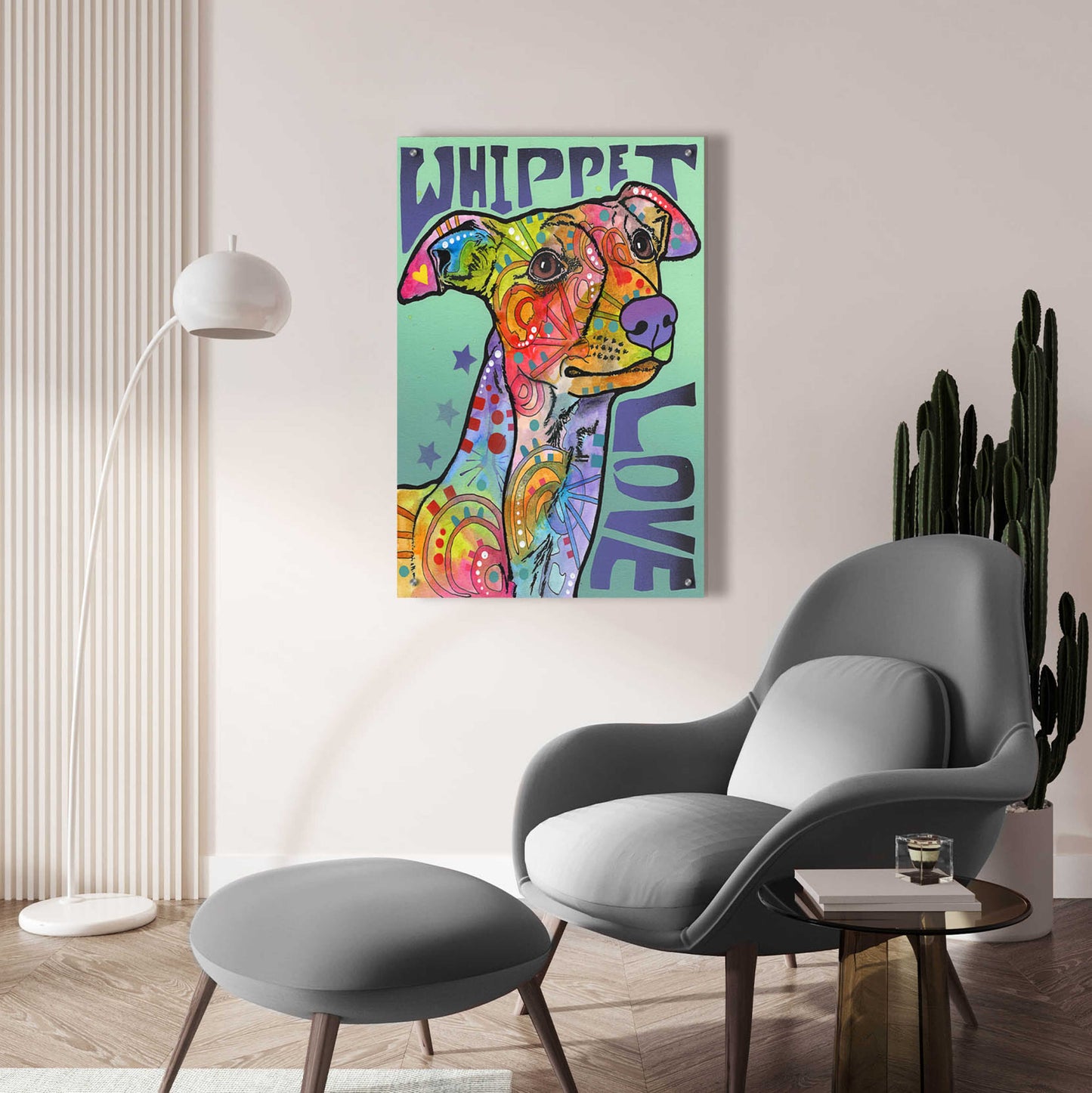 Epic Art 'Whippet Love' by Dean Russo, Acrylic Glass Wall Art,24x36