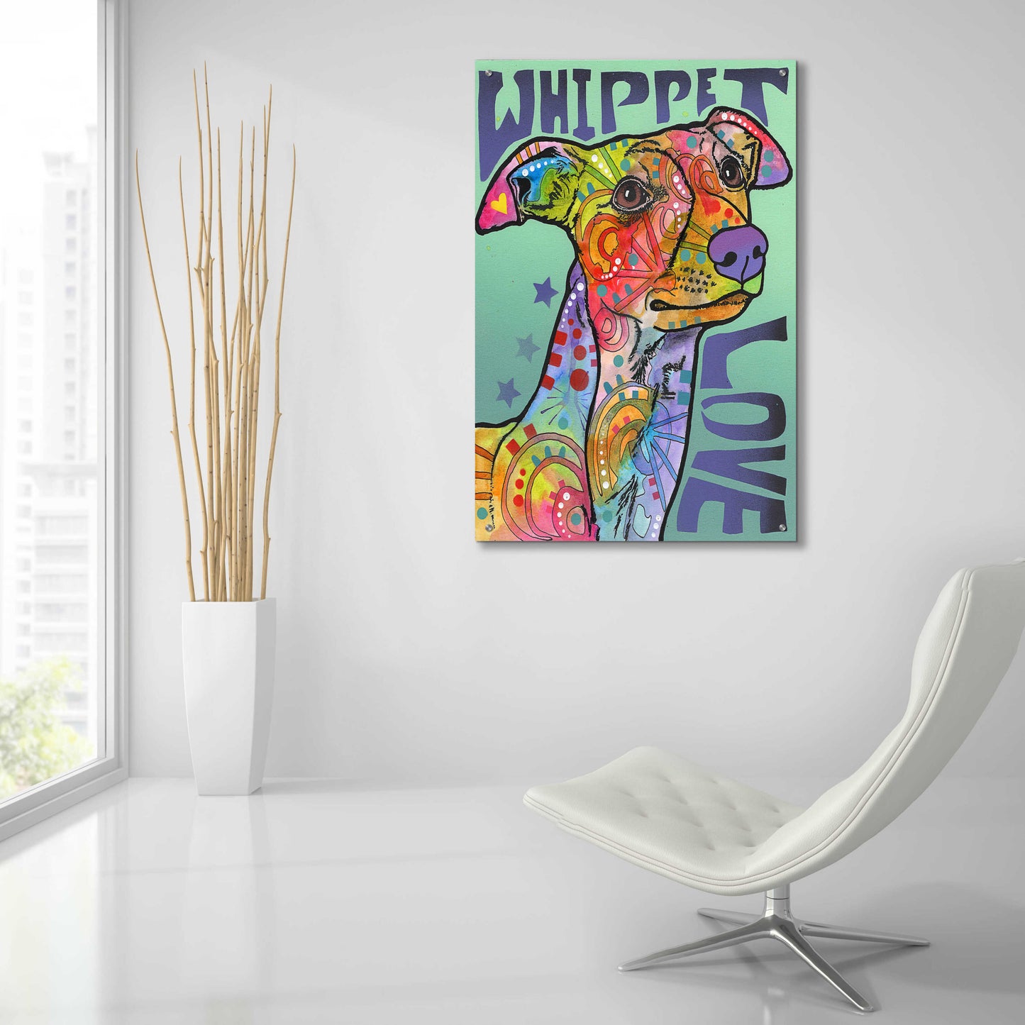 Epic Art 'Whippet Love' by Dean Russo, Acrylic Glass Wall Art,24x36