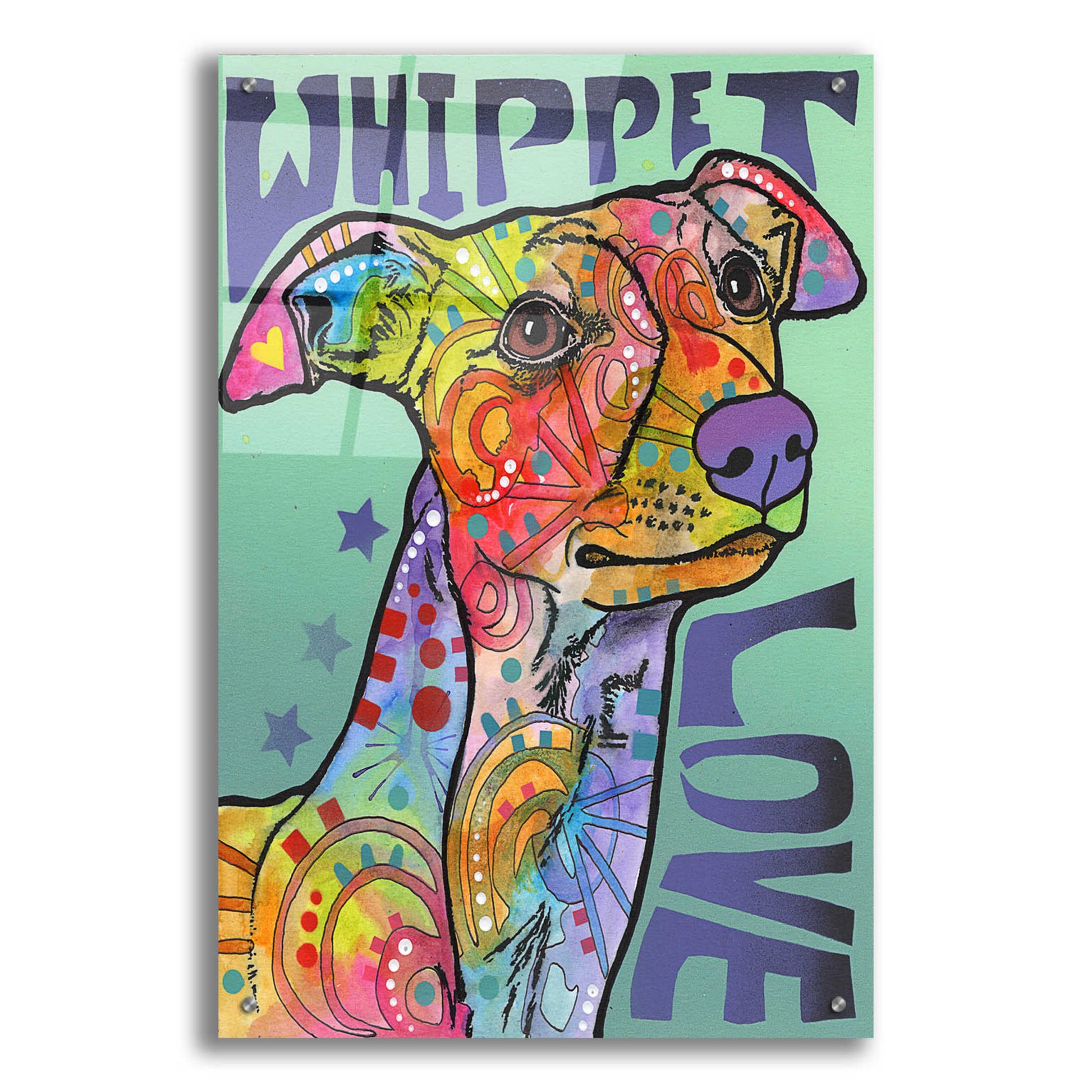 Epic Art 'Whippet Love' by Dean Russo, Acrylic Glass Wall Art,24x36