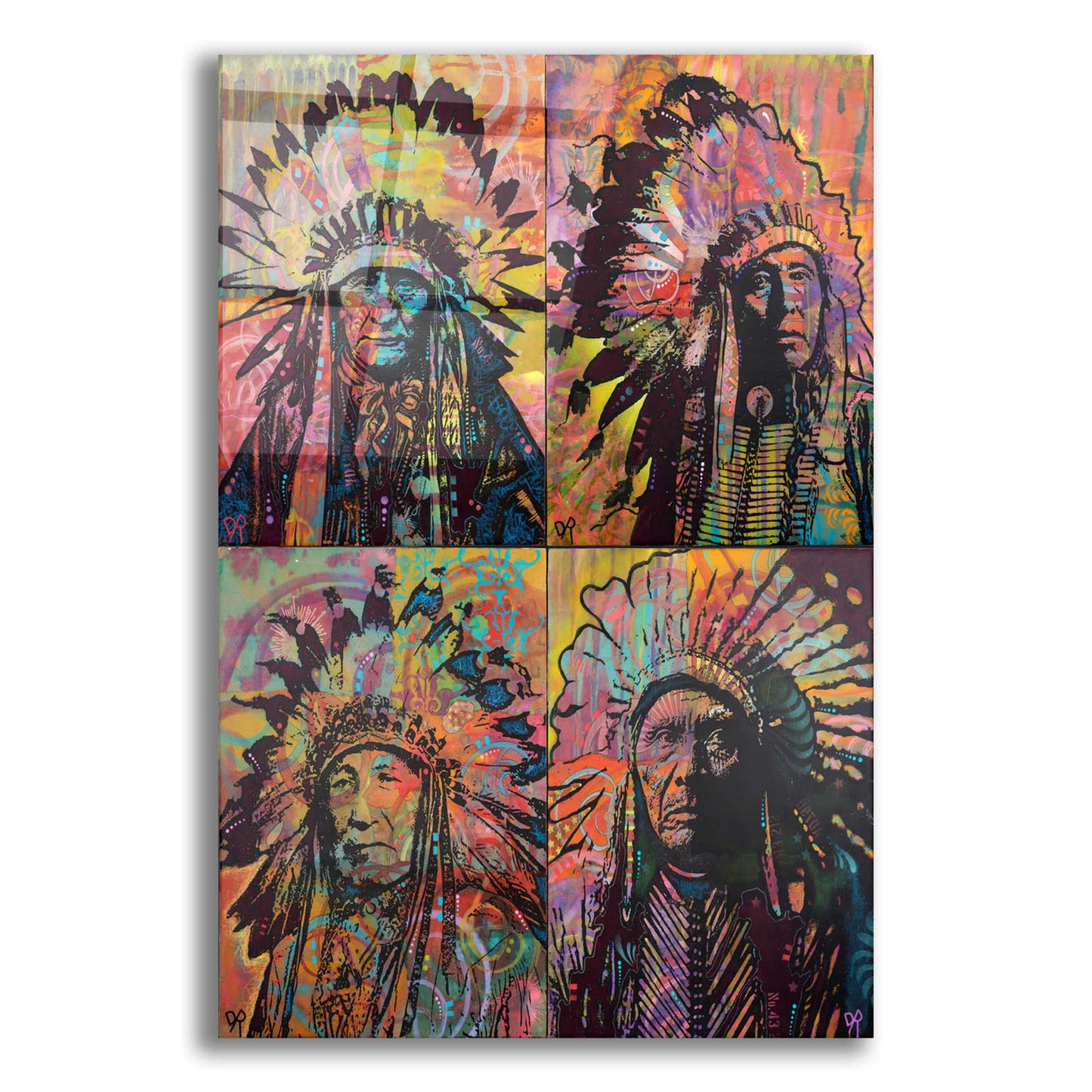 Epic Art 'Chiefs Quadrant' by Dean Russo, Acrylic Glass Wall Art,12x16