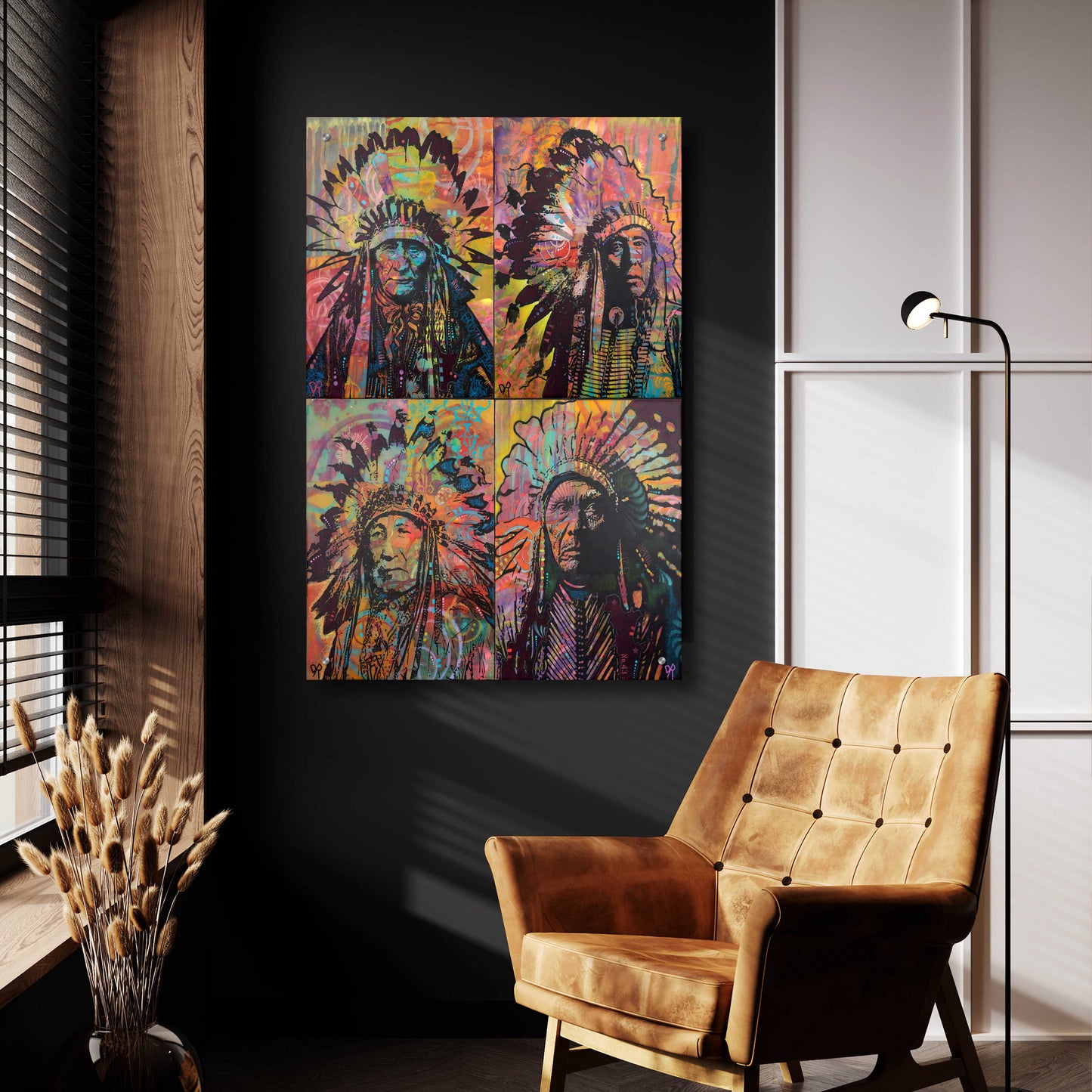 Epic Art 'Chiefs Quadrant' by Dean Russo, Acrylic Glass Wall Art,24x36