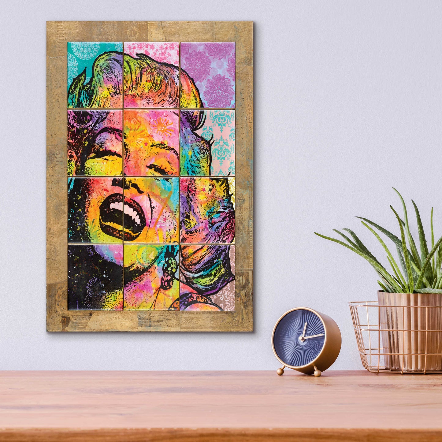 Epic Art 'Marilyn in Tiles' by Dean Russo, Acrylic Glass Wall Art,12x16