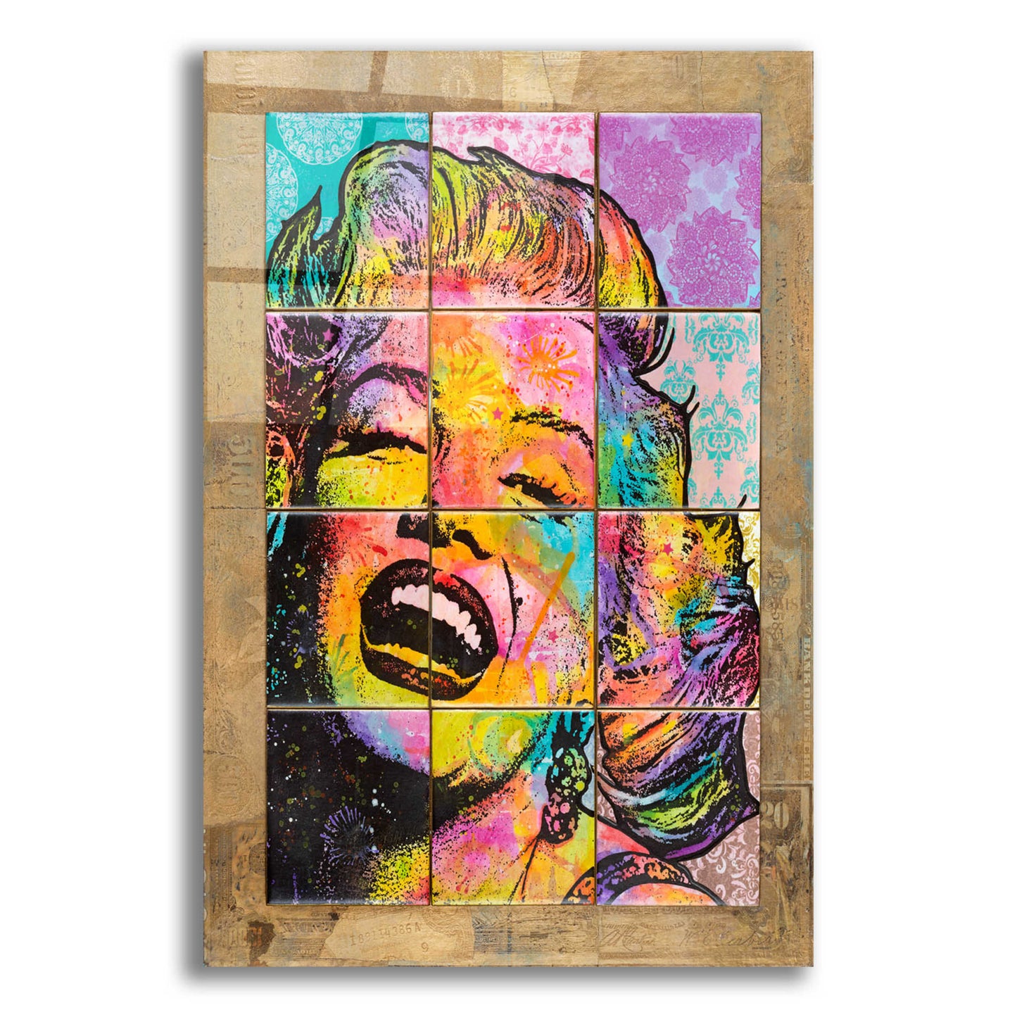 Epic Art 'Marilyn in Tiles' by Dean Russo, Acrylic Glass Wall Art,12x16