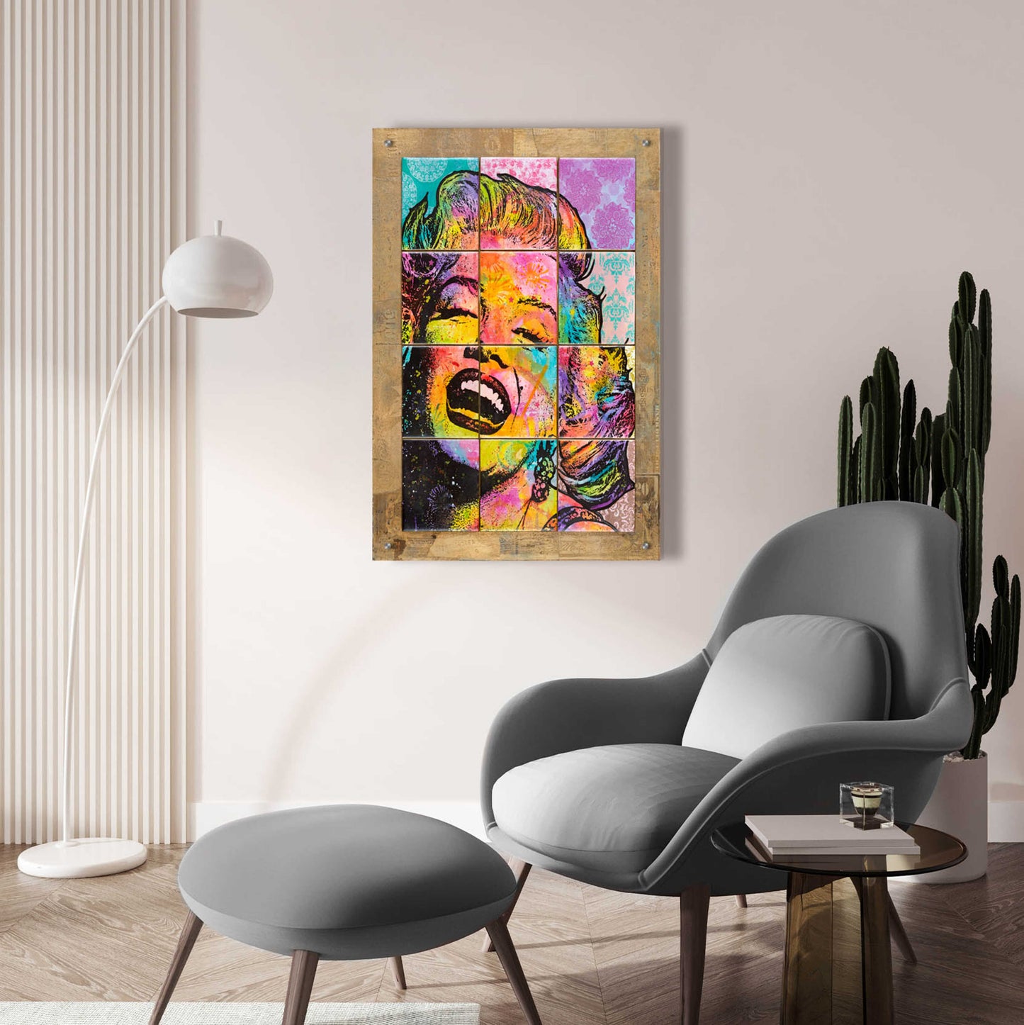 Epic Art 'Marilyn in Tiles' by Dean Russo, Acrylic Glass Wall Art,24x36