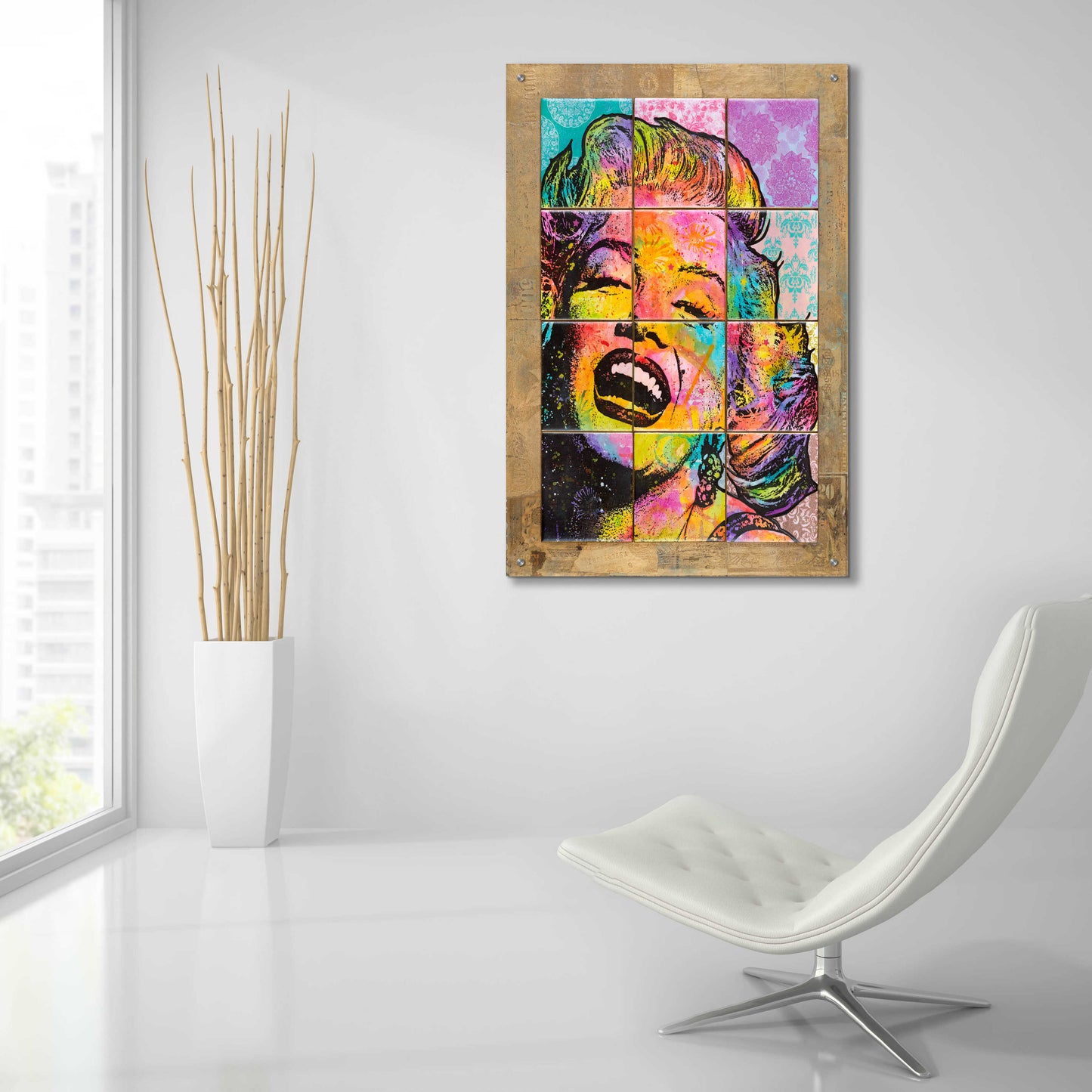 Epic Art 'Marilyn in Tiles' by Dean Russo, Acrylic Glass Wall Art,24x36