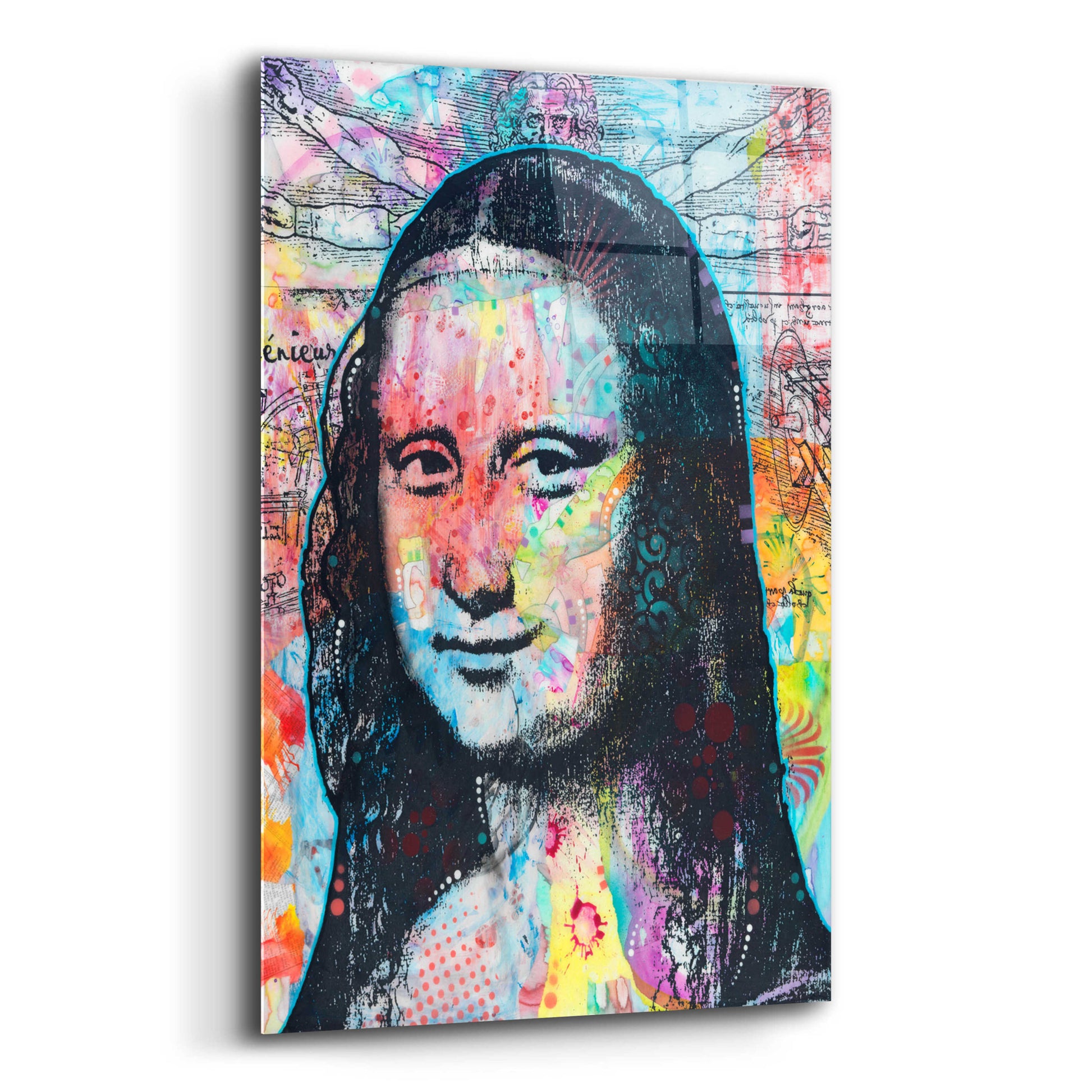 Epic Art 'Mona Lisa with David on Top' by Dean Russo, Acrylic Glass Wall Art,12x16