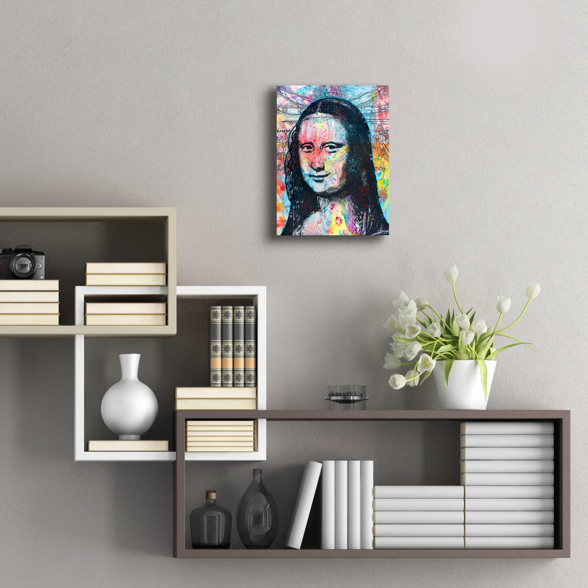 Epic Art 'Mona Lisa with David on Top' by Dean Russo, Acrylic Glass Wall Art,12x16