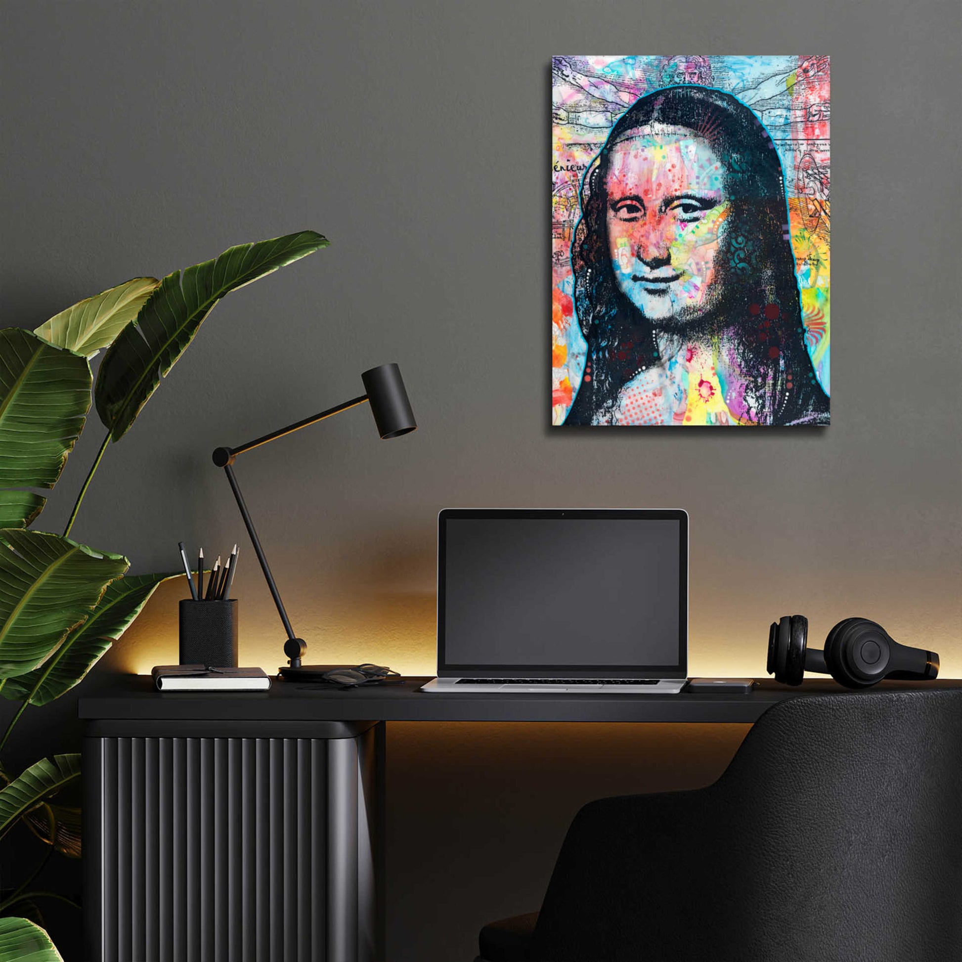 Epic Art 'Mona Lisa with David on Top' by Dean Russo, Acrylic Glass Wall Art,12x16