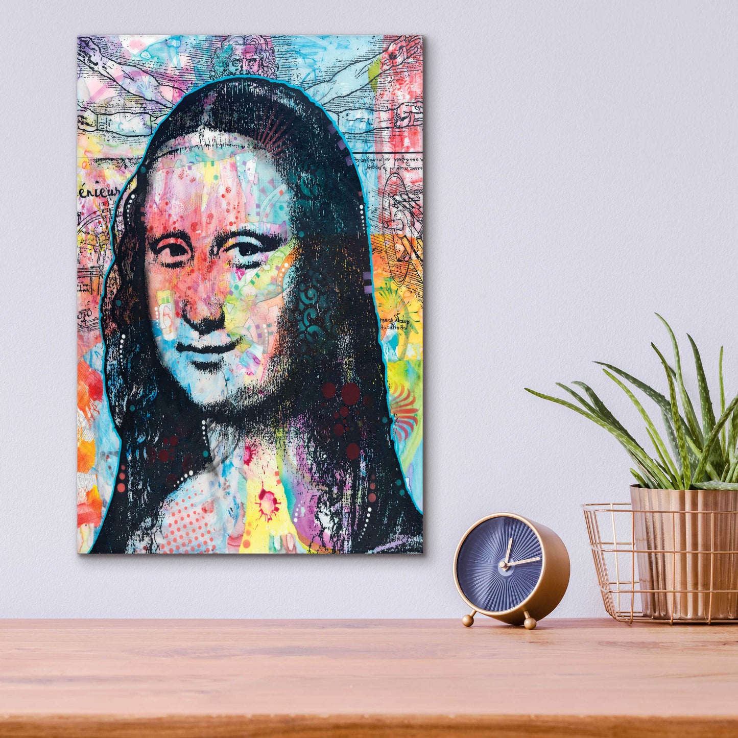 Epic Art 'Mona Lisa with David on Top' by Dean Russo, Acrylic Glass Wall Art,12x16