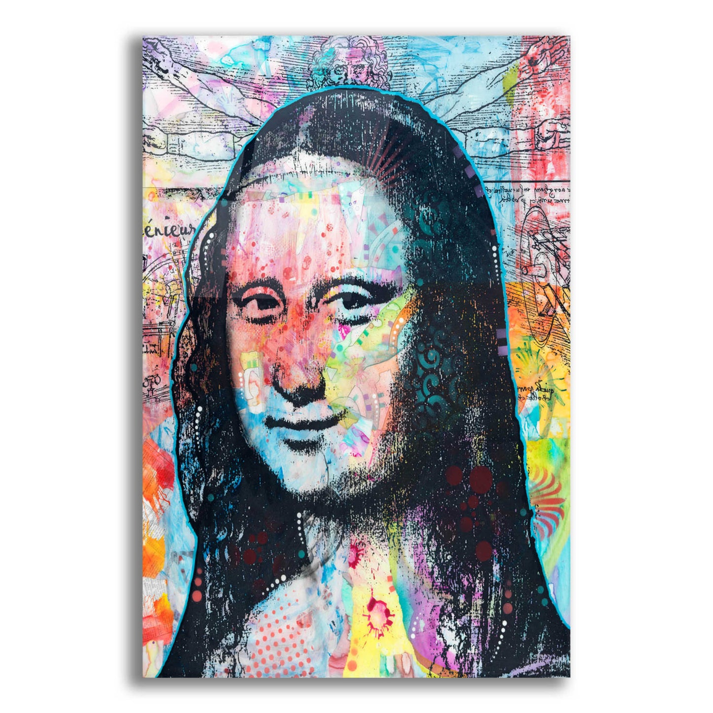 Epic Art 'Mona Lisa with David on Top' by Dean Russo, Acrylic Glass Wall Art,12x16