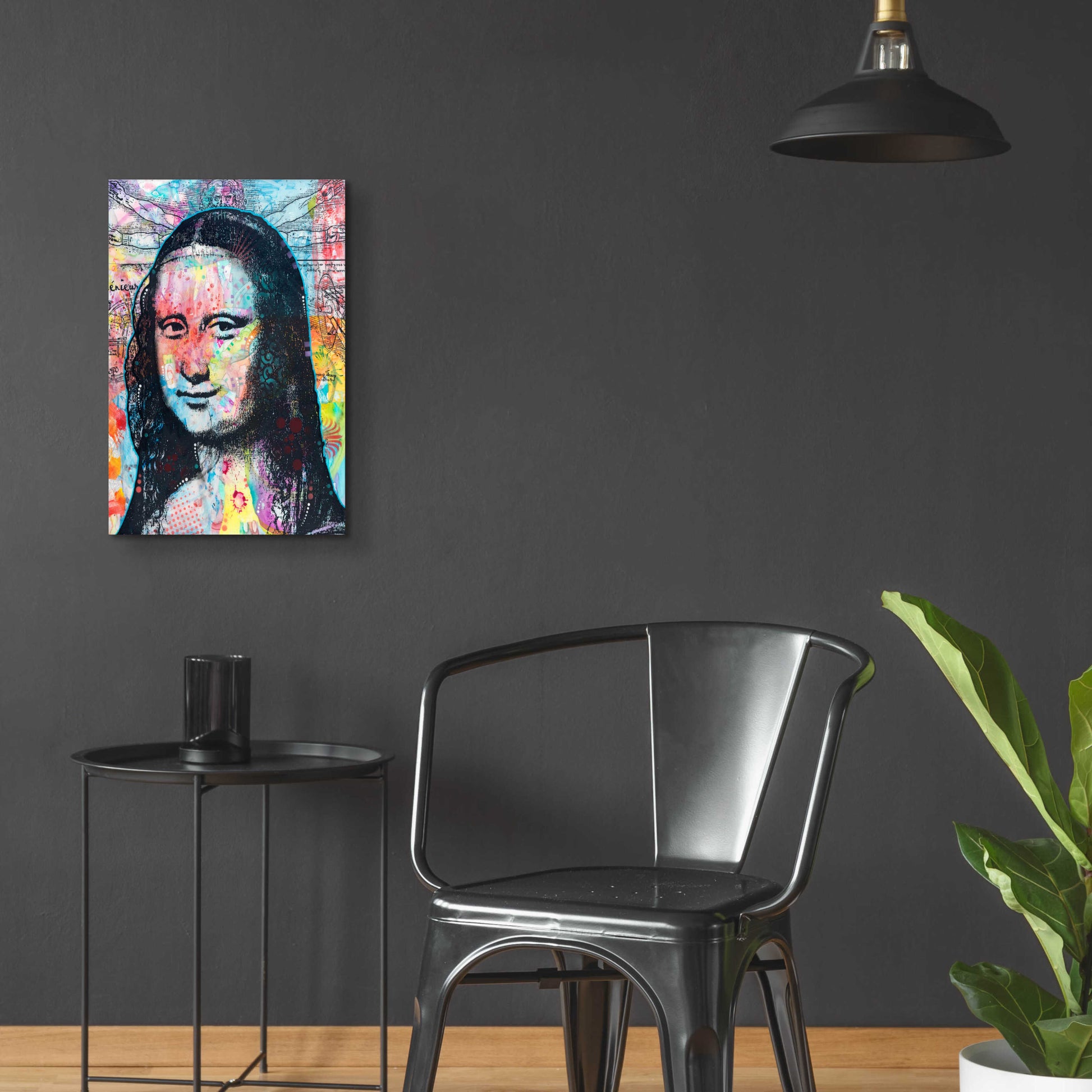 Epic Art 'Mona Lisa with David on Top' by Dean Russo, Acrylic Glass Wall Art,16x24