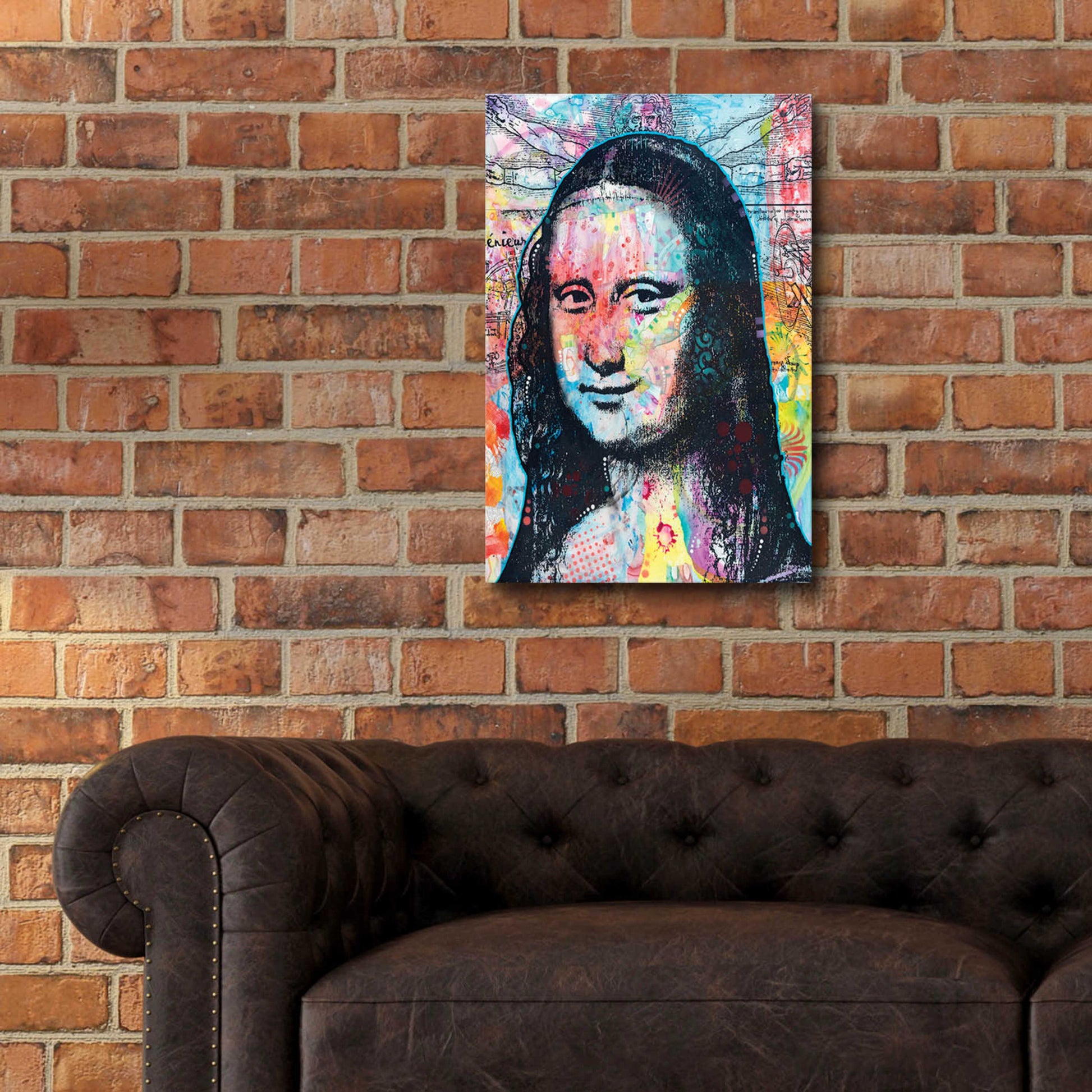 Epic Art 'Mona Lisa with David on Top' by Dean Russo, Acrylic Glass Wall Art,16x24