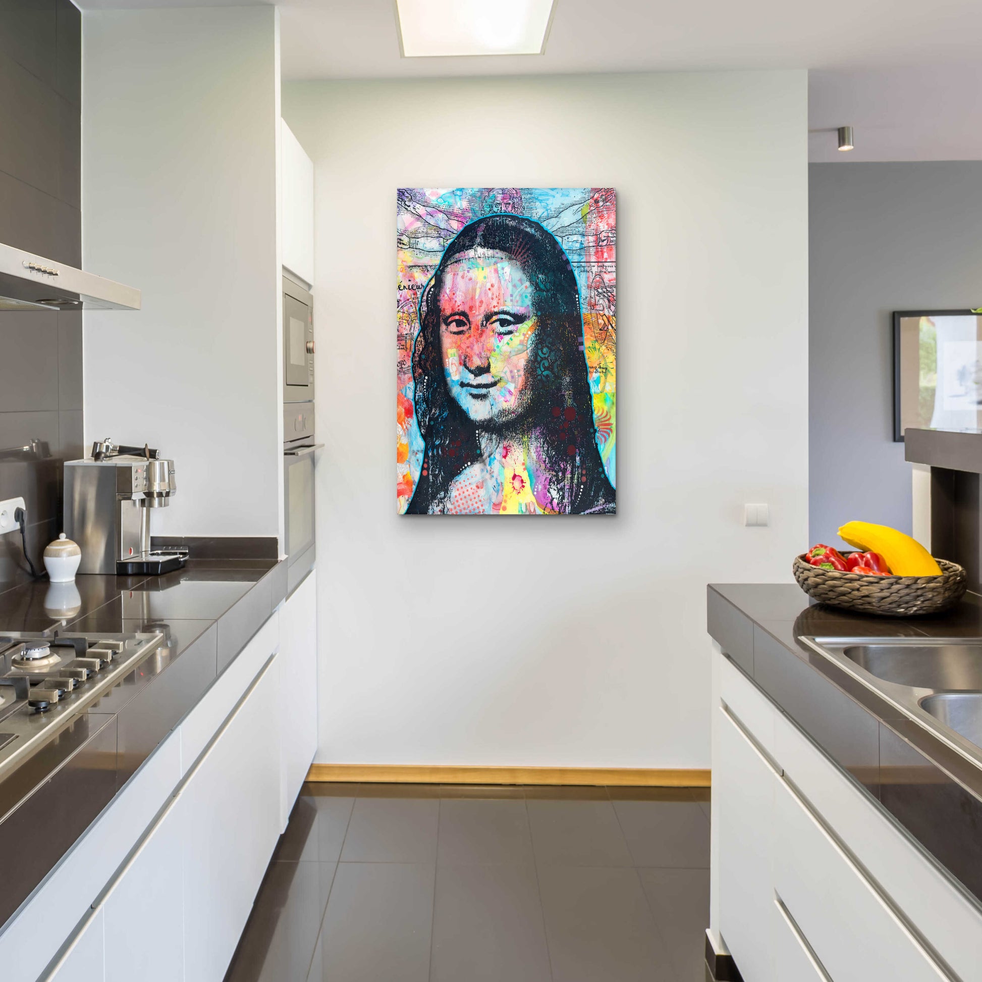 Epic Art 'Mona Lisa with David on Top' by Dean Russo, Acrylic Glass Wall Art,24x36