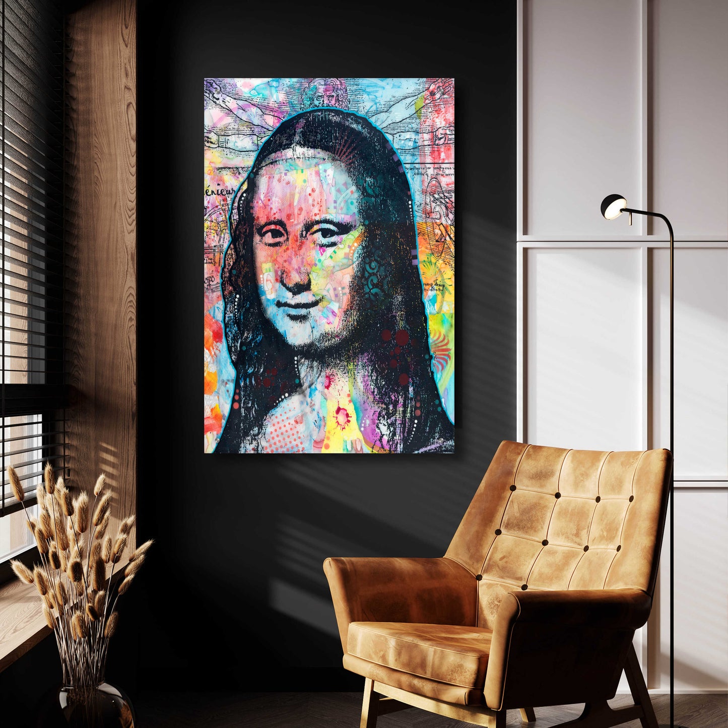 Epic Art 'Mona Lisa with David on Top' by Dean Russo, Acrylic Glass Wall Art,24x36