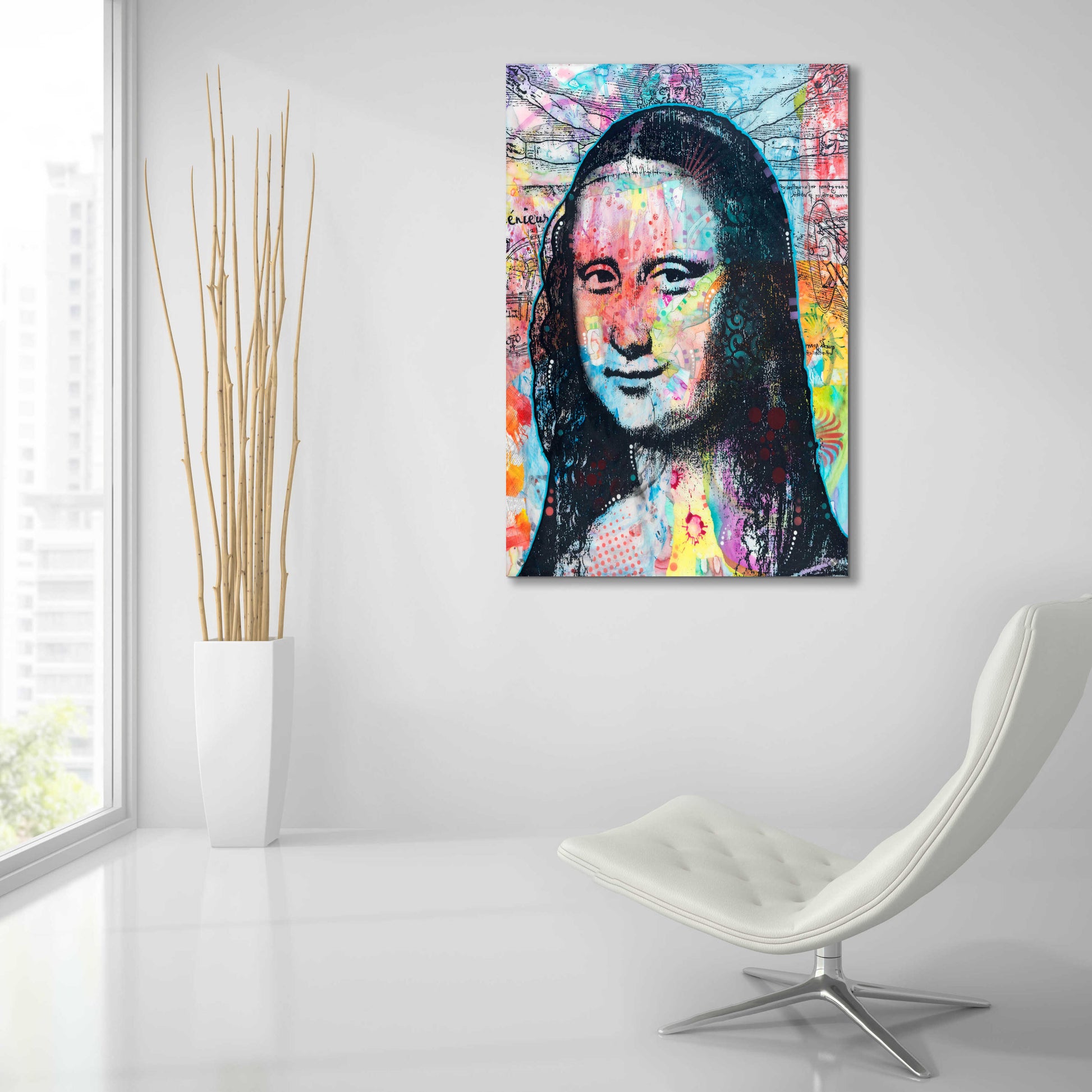 Epic Art 'Mona Lisa with David on Top' by Dean Russo, Acrylic Glass Wall Art,24x36