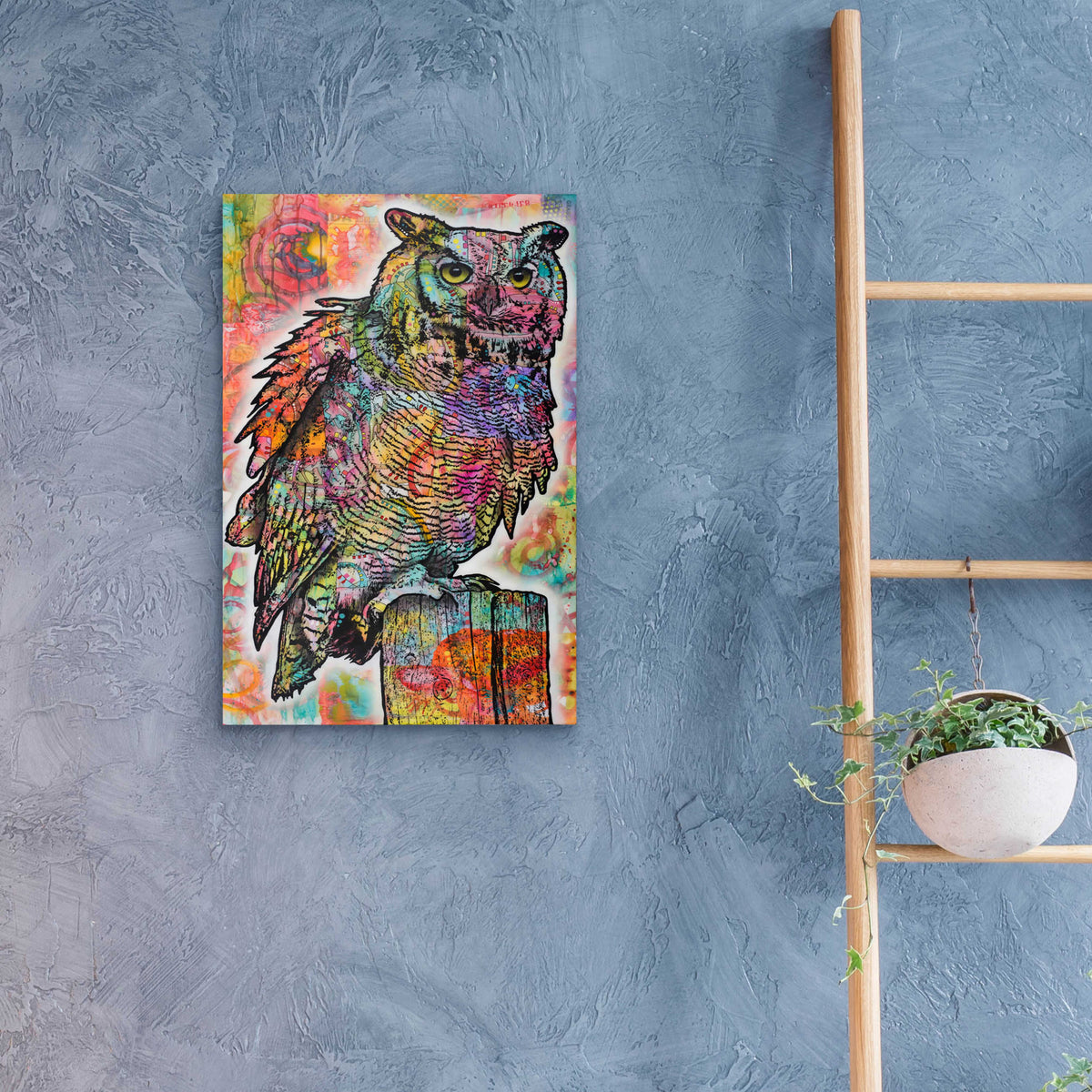 Epic Art 'Owl Perch' by Dean Russo, Acrylic Glass Wall Art,16x24